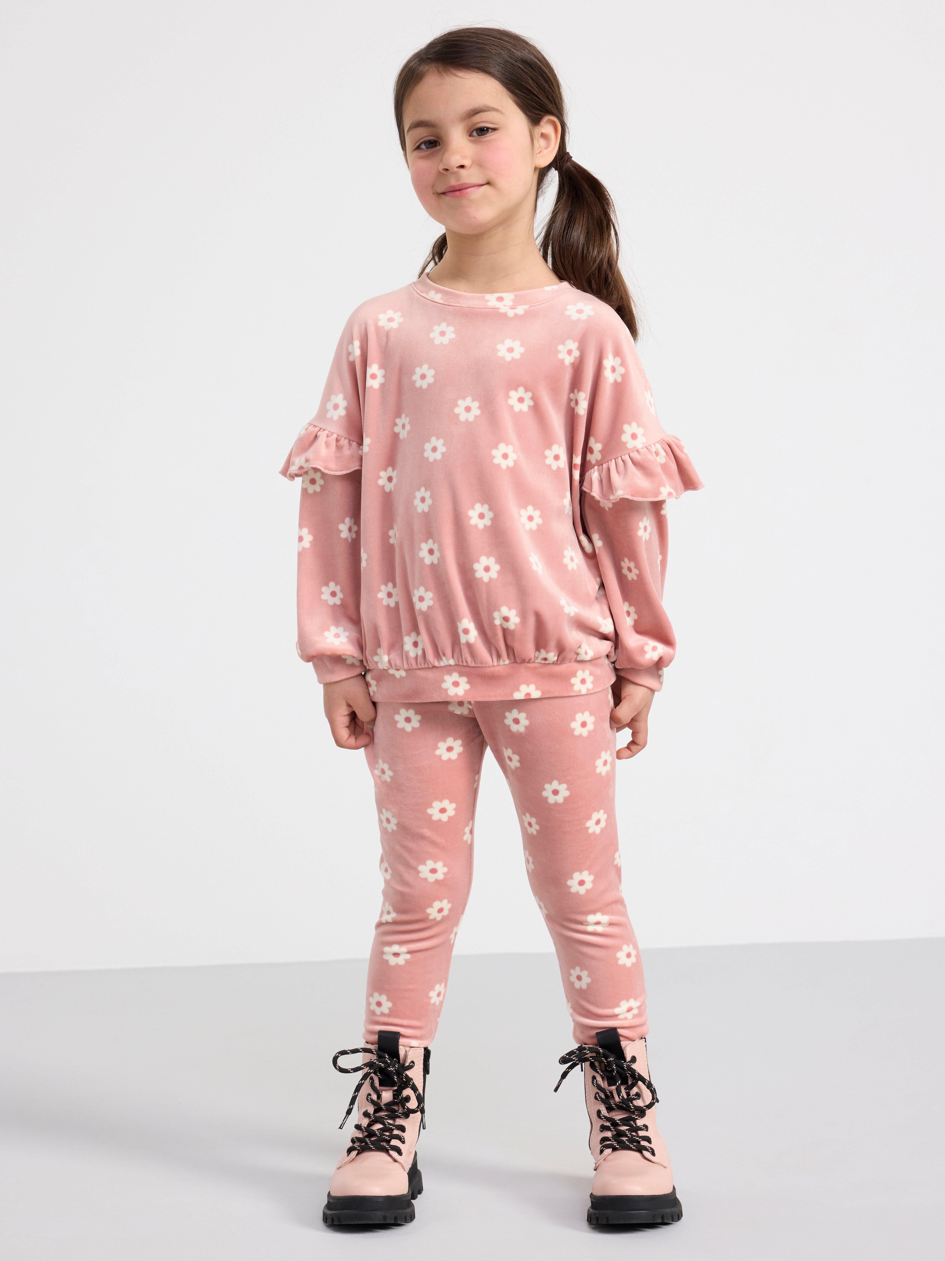 Velour jumper with pattern Dusty Pink