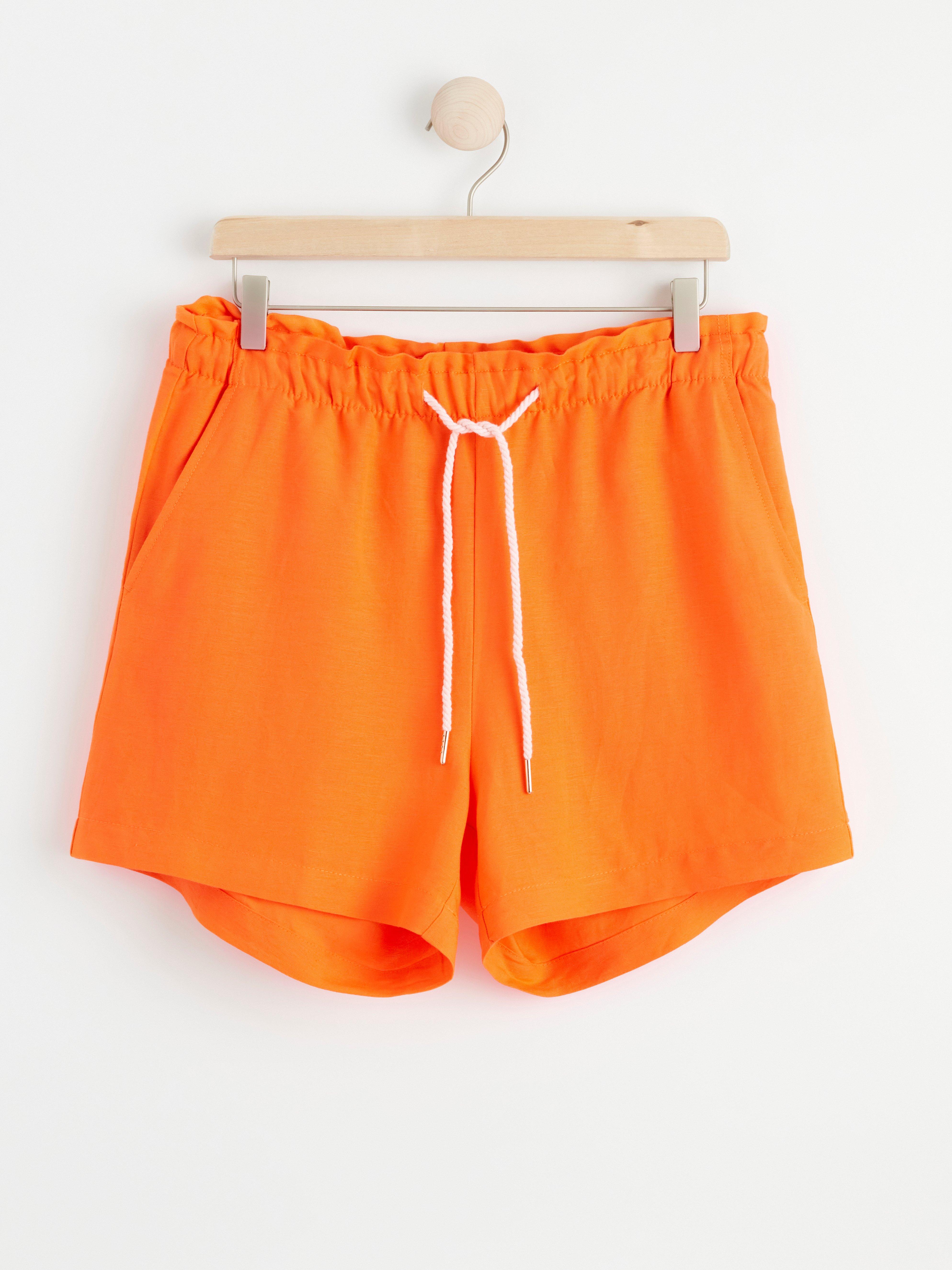 Linen blend shorts Orange
