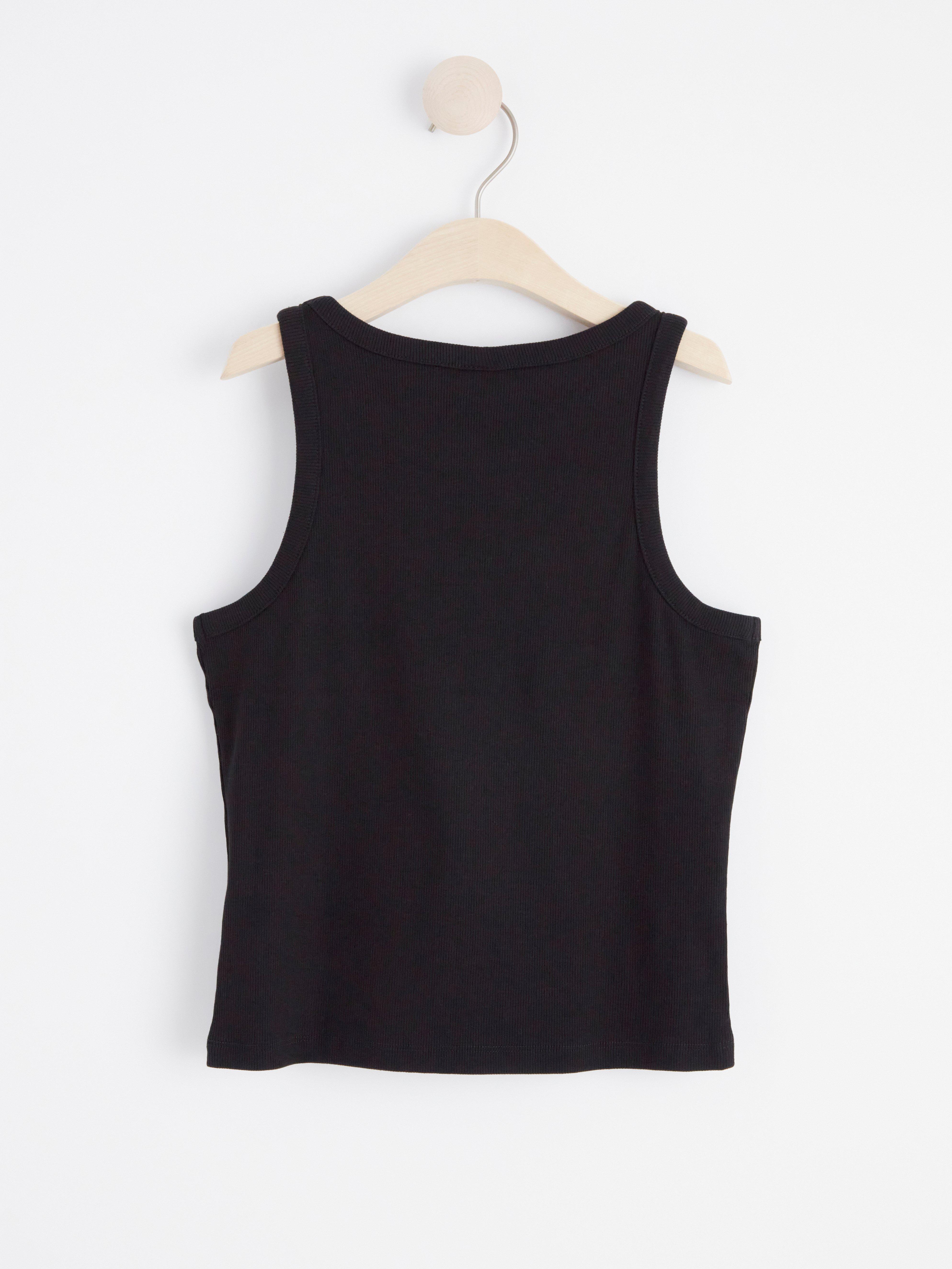 Ribbed tank top Black