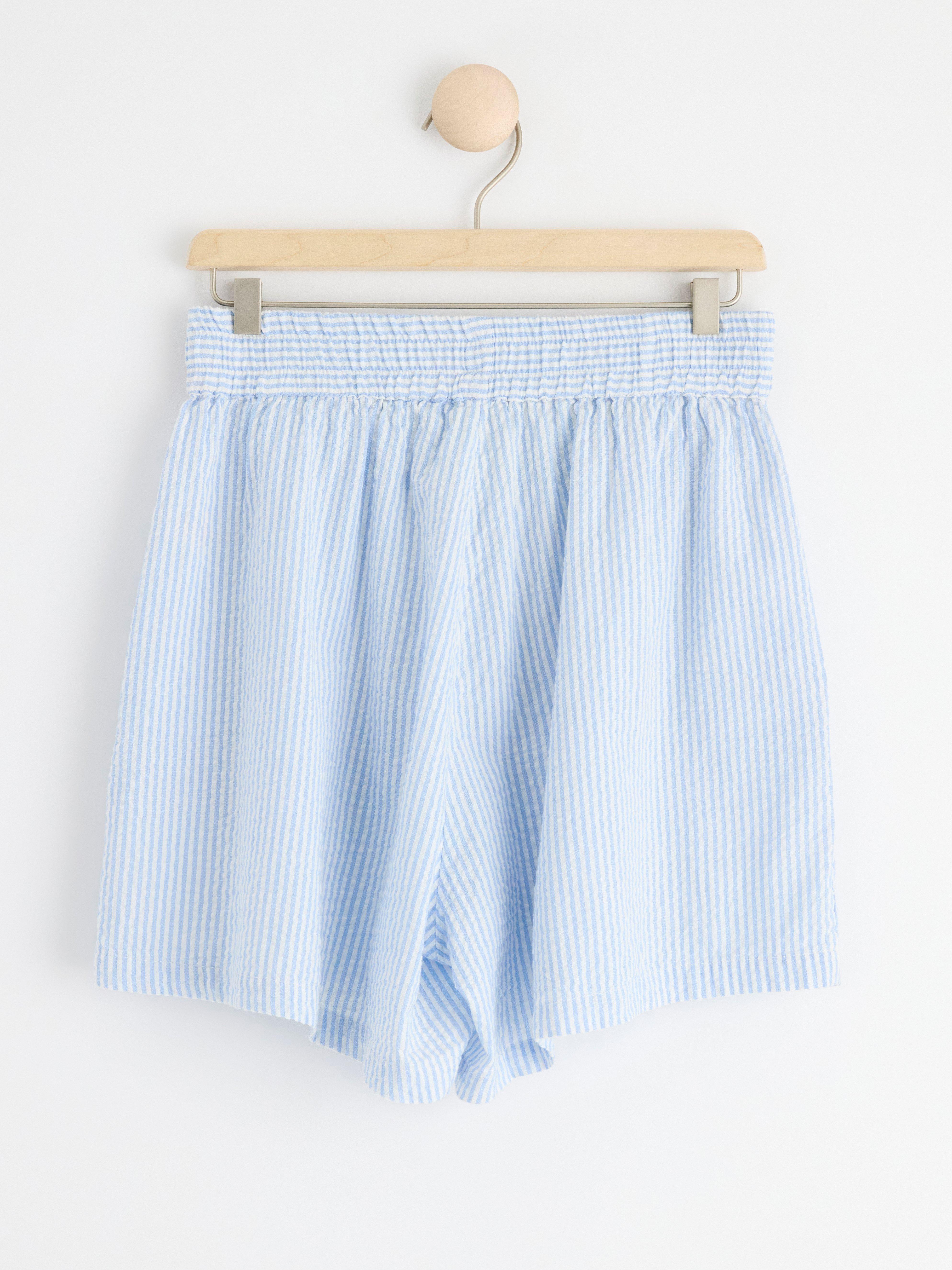 Seersucker pyjama shorts Blue