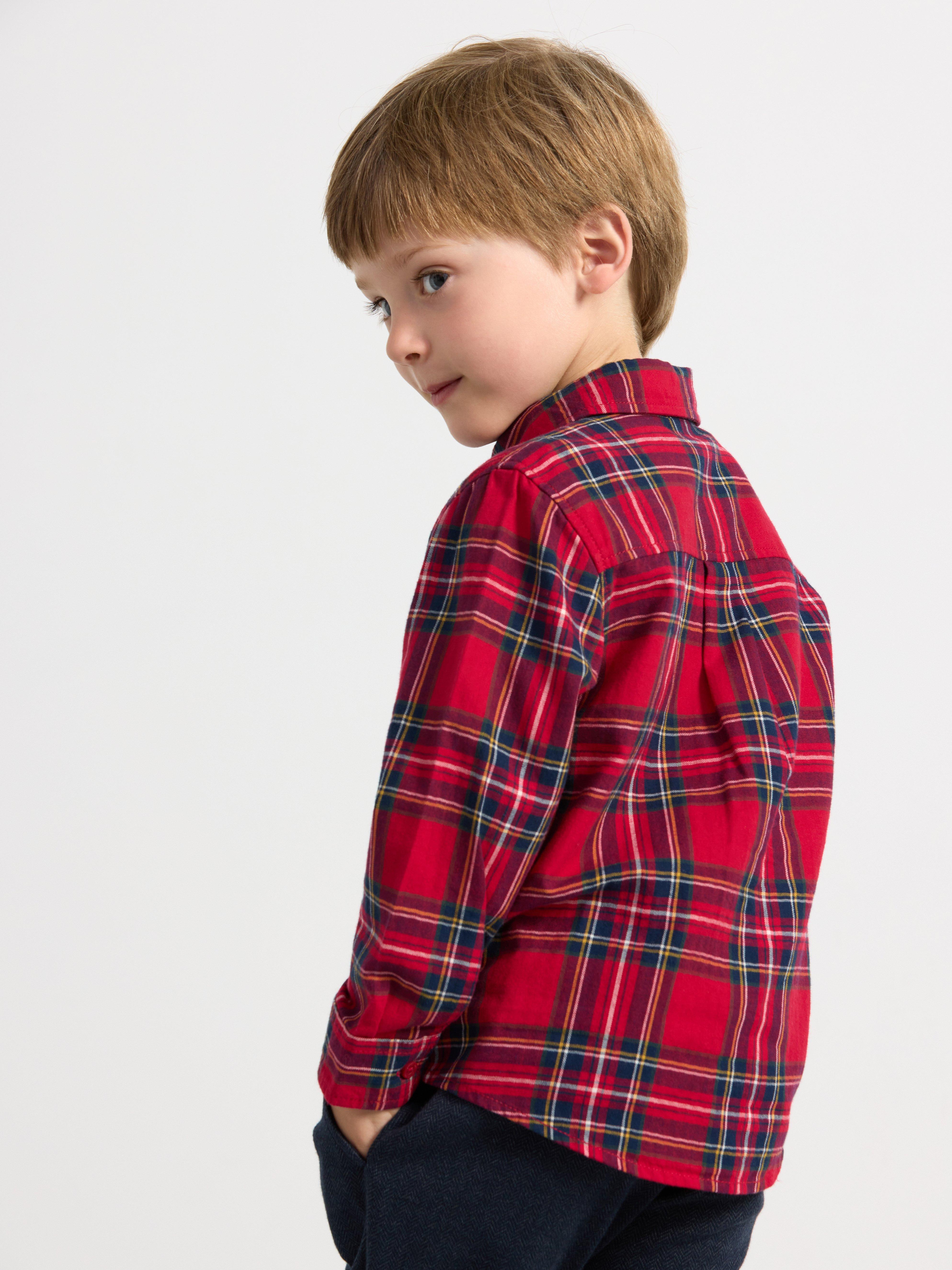 Checked flannel shirt Dark Red