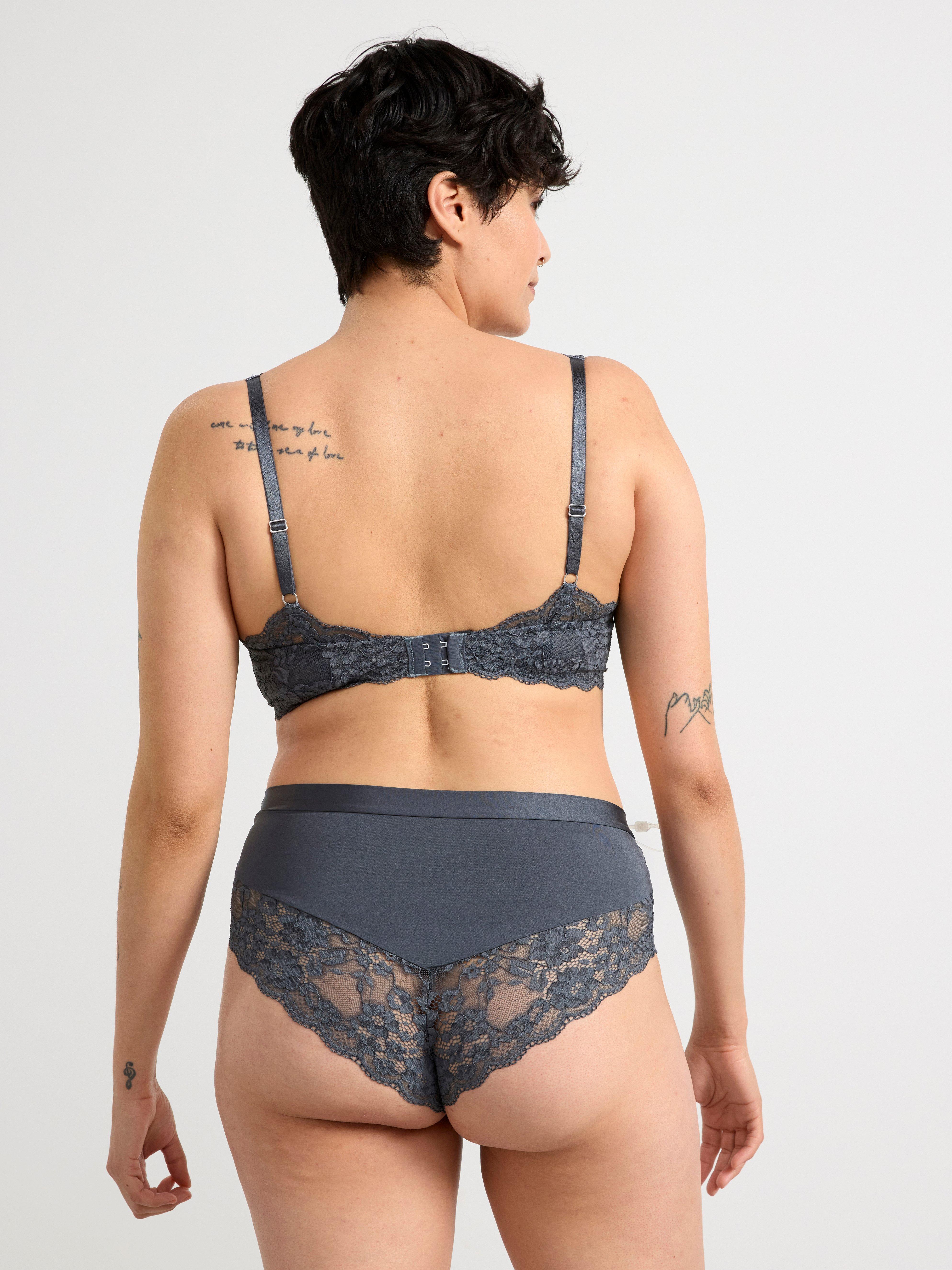 Malva push-up bra with lace Dark Grey