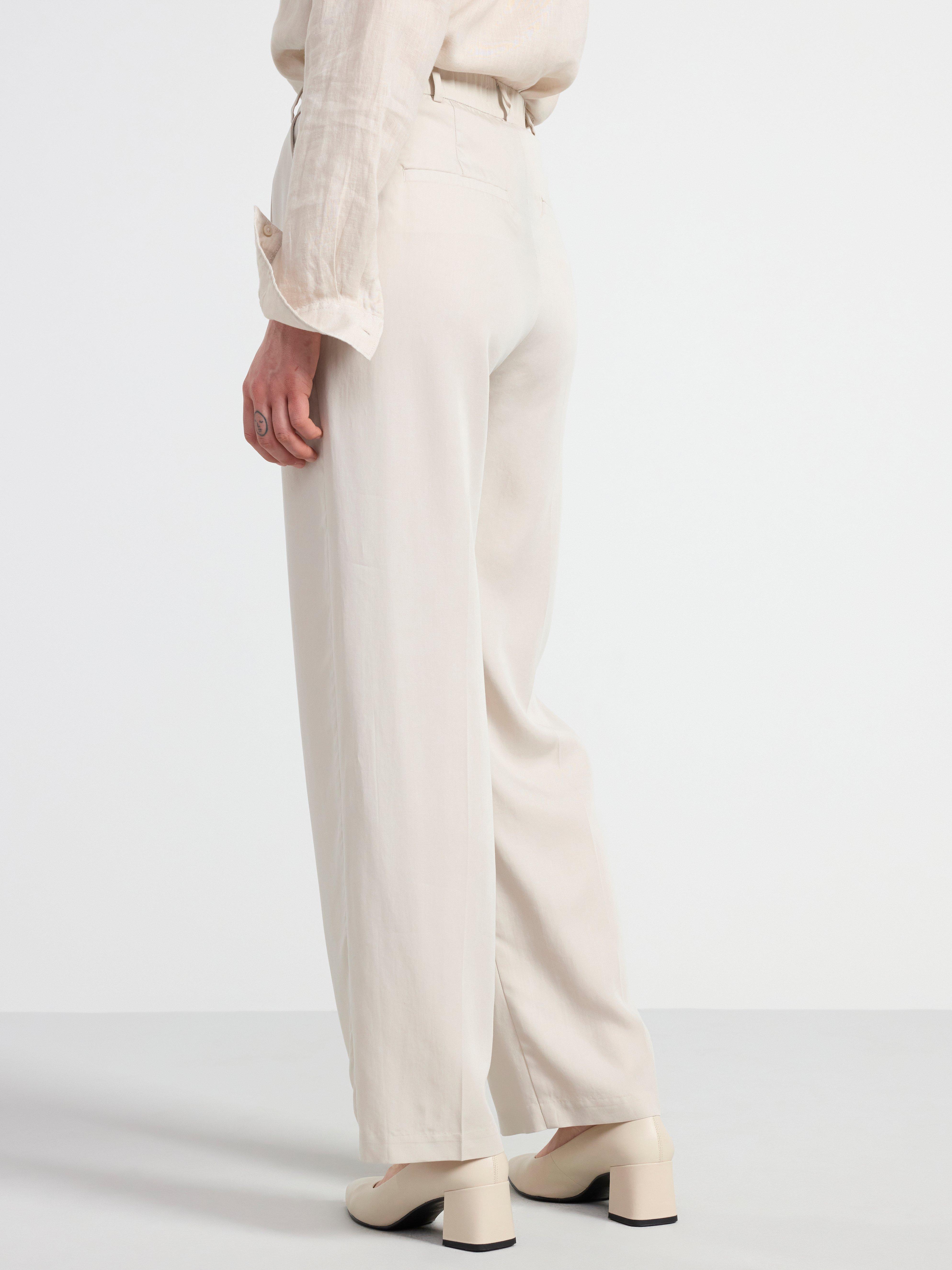 Straight trousers with high waist Light Beige