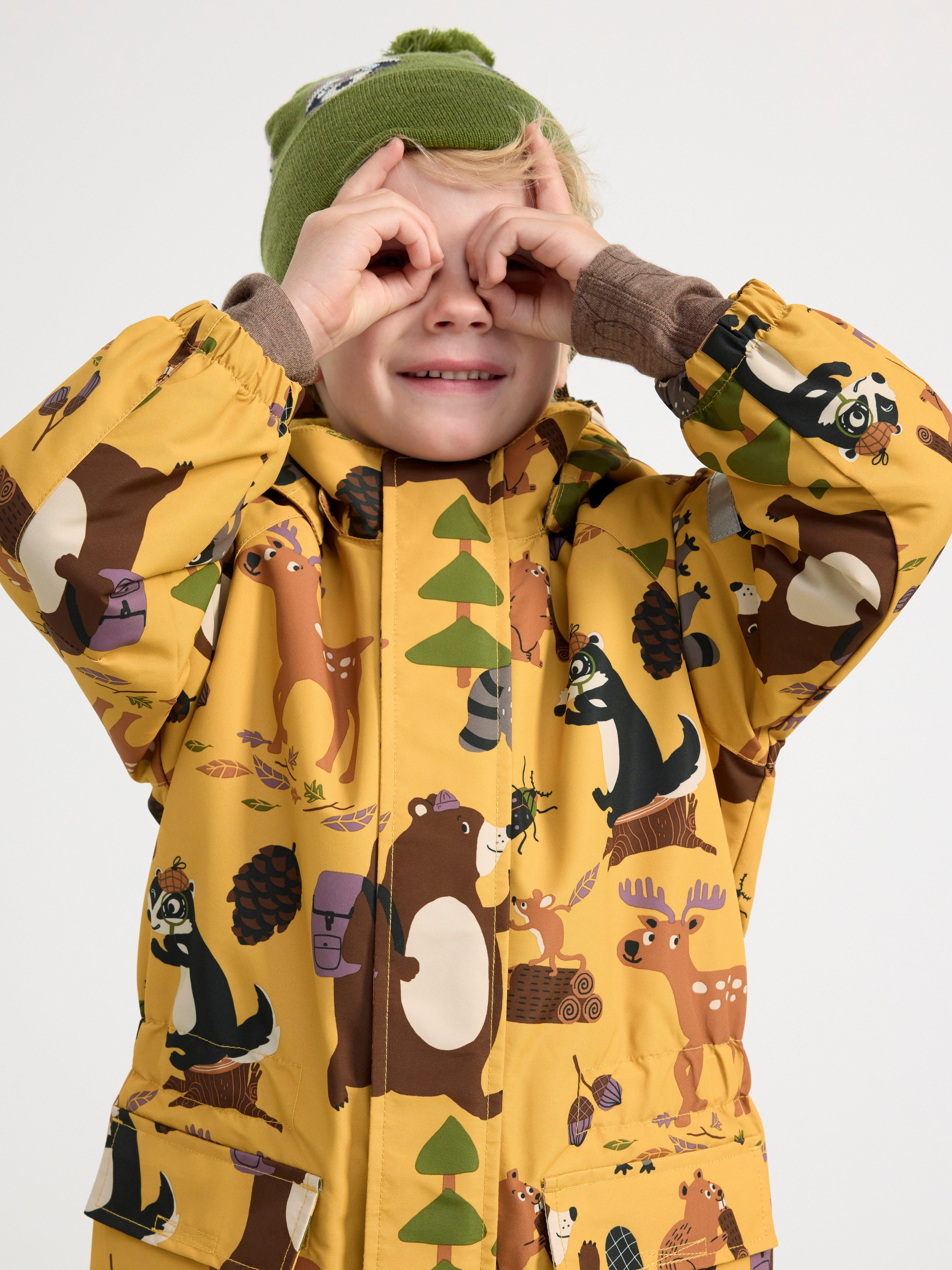 FIX Overall with animal print waterproof Dusty Yellow