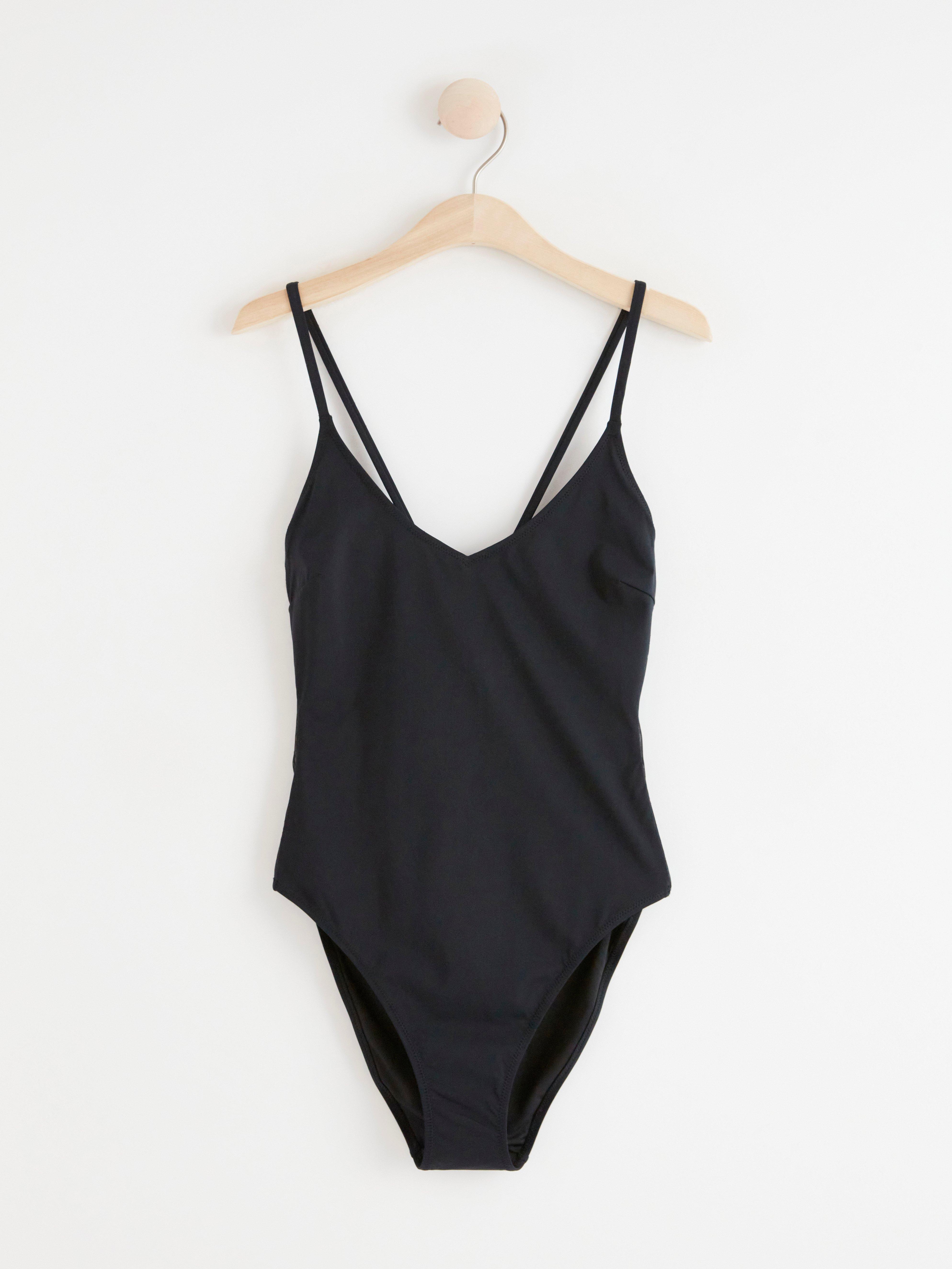 Swimsuit with mesh panels Black