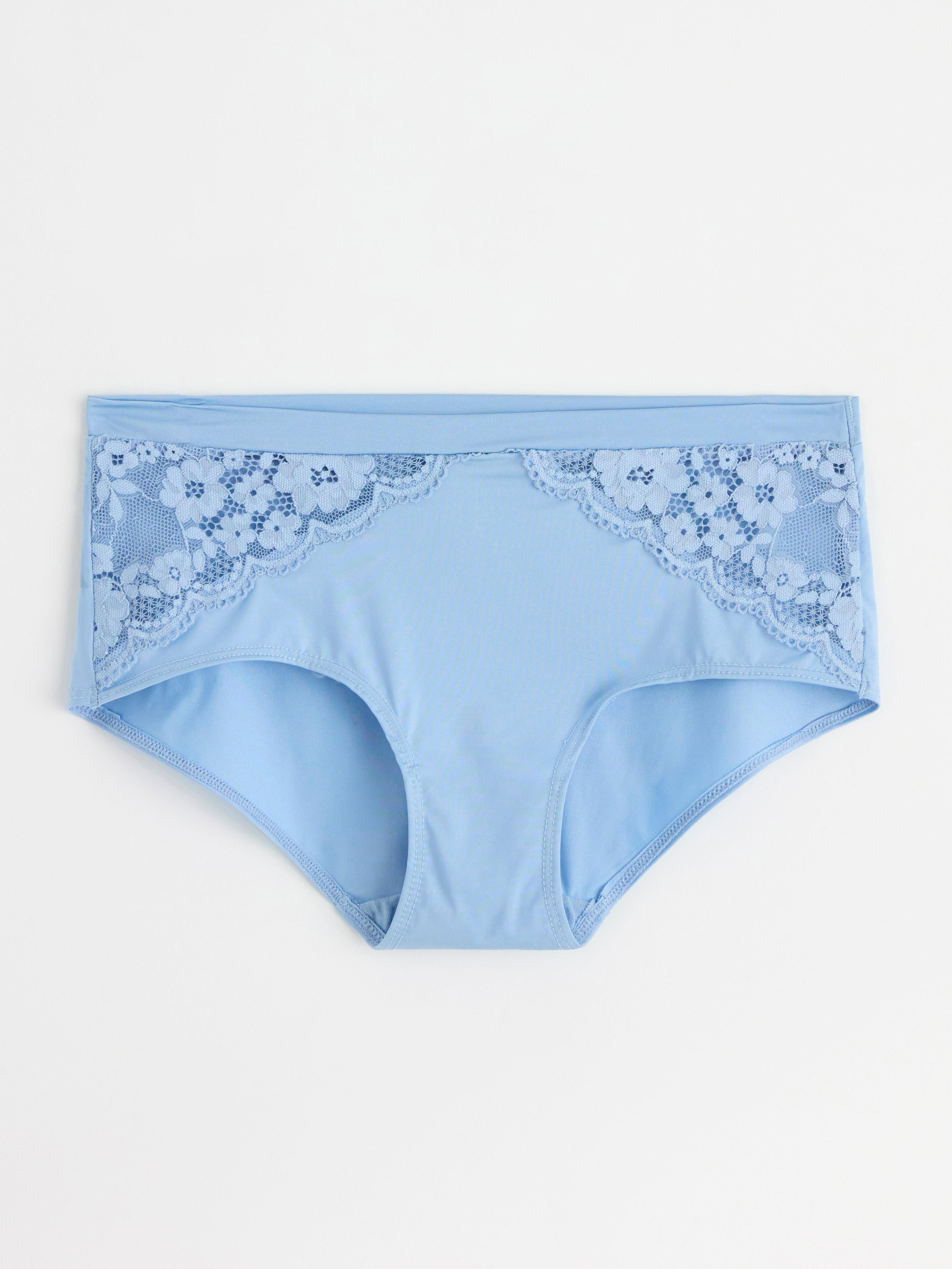 Regular waist brief with lace Light Blue