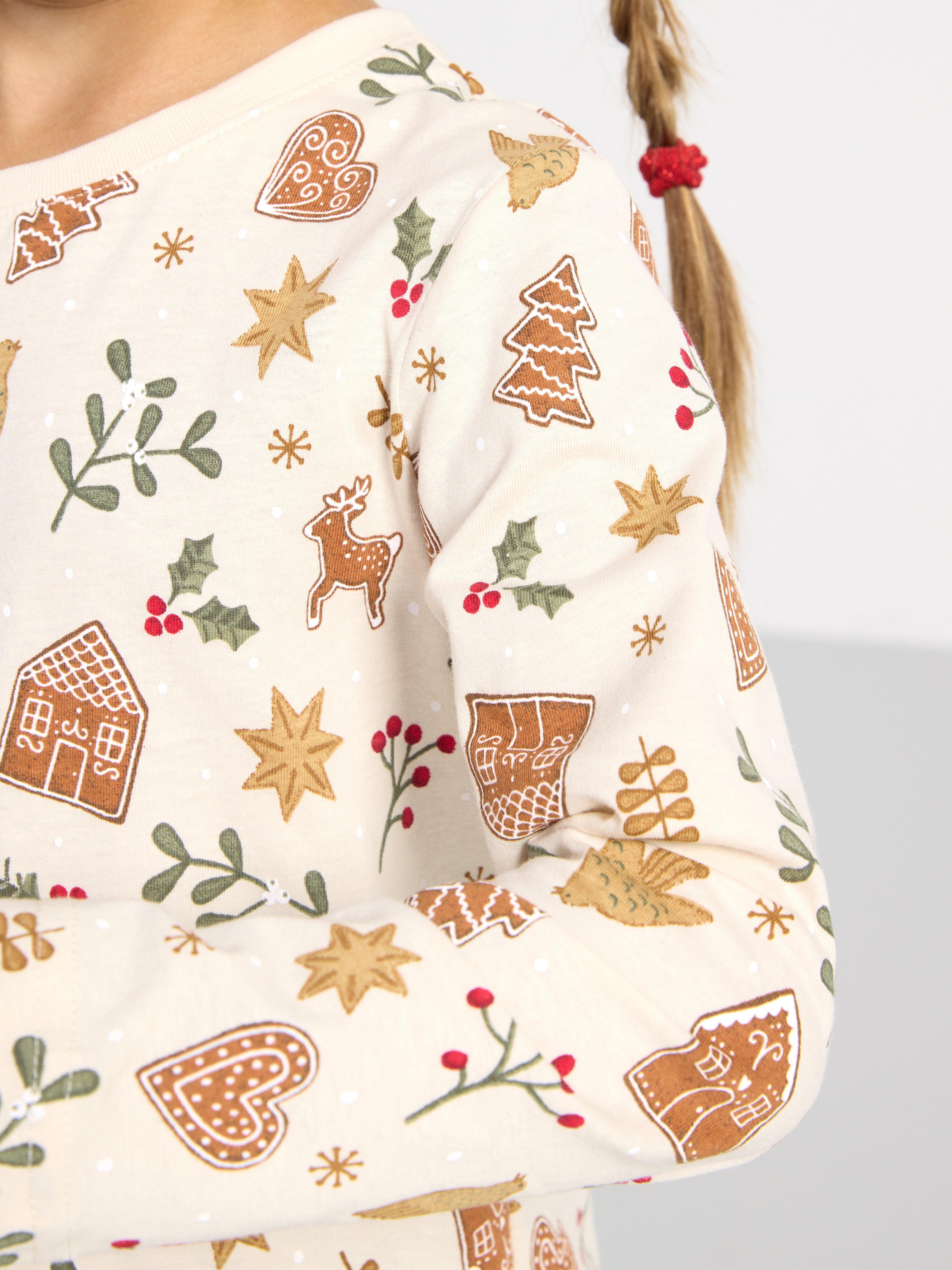 Long sleeve top with gingerbread Light Beige