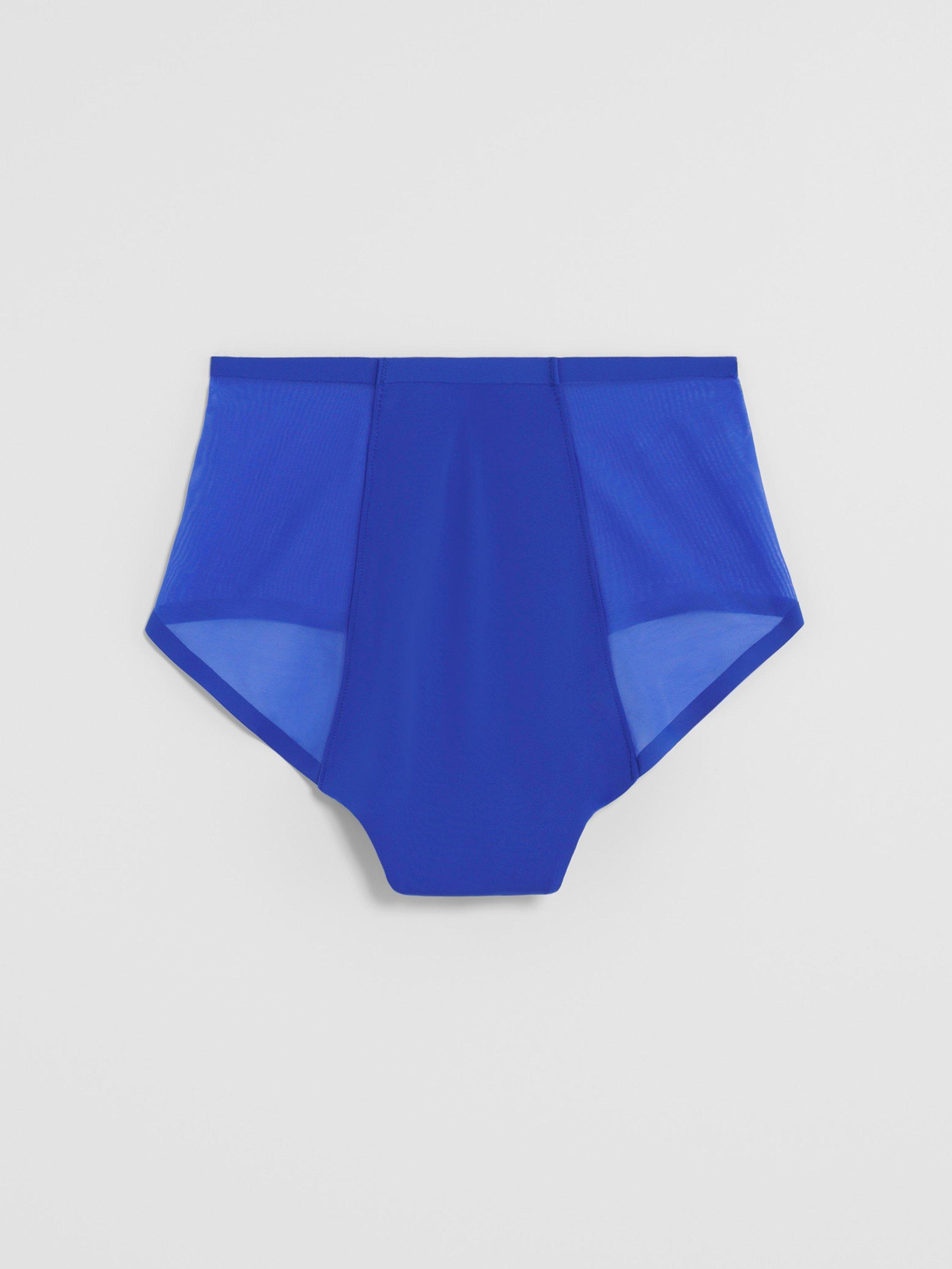 Engineered High Waist Mesh Period Proof – Period Panty Medium Absorbency Neon Blue