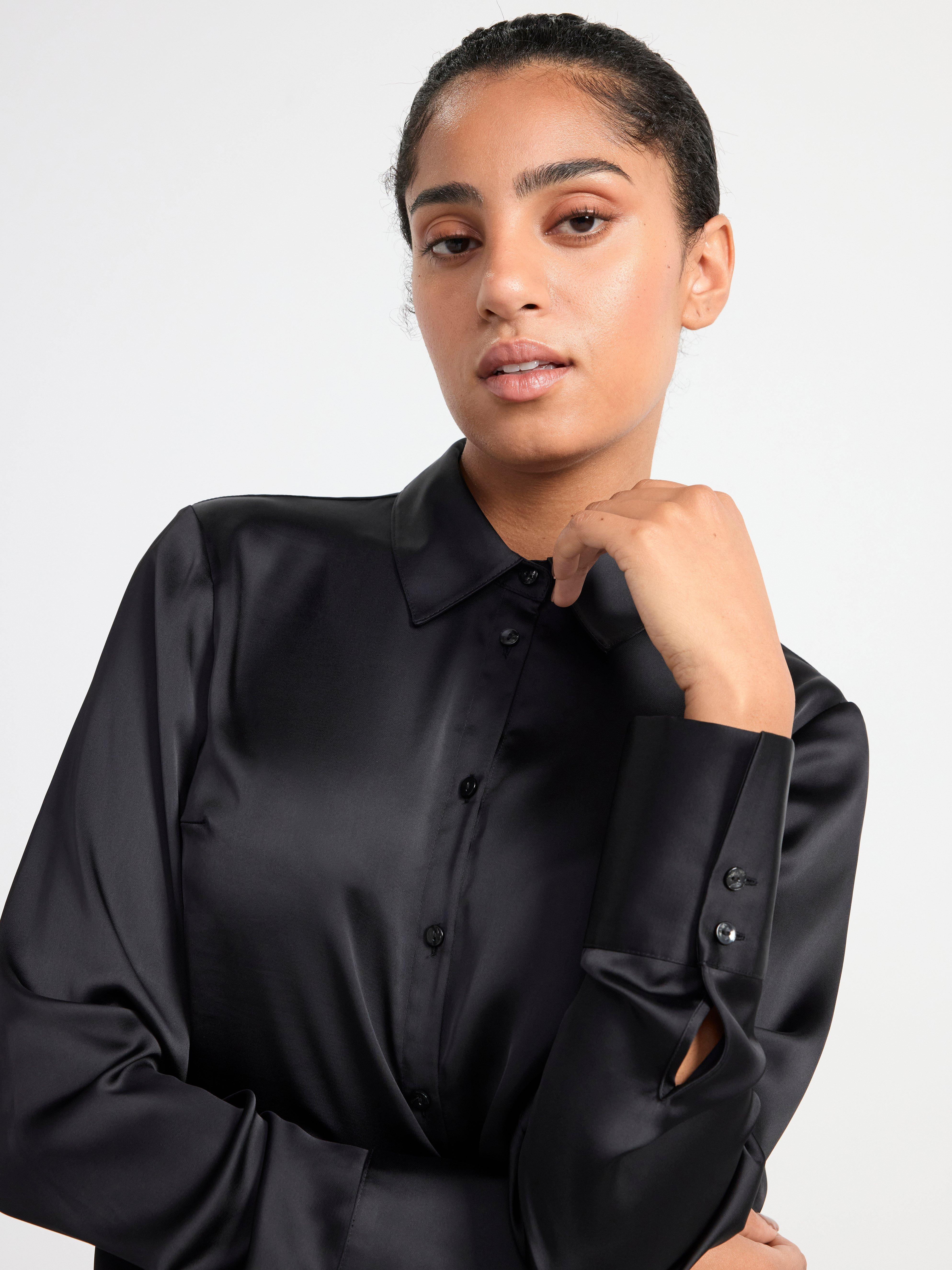 Satin shirt Black