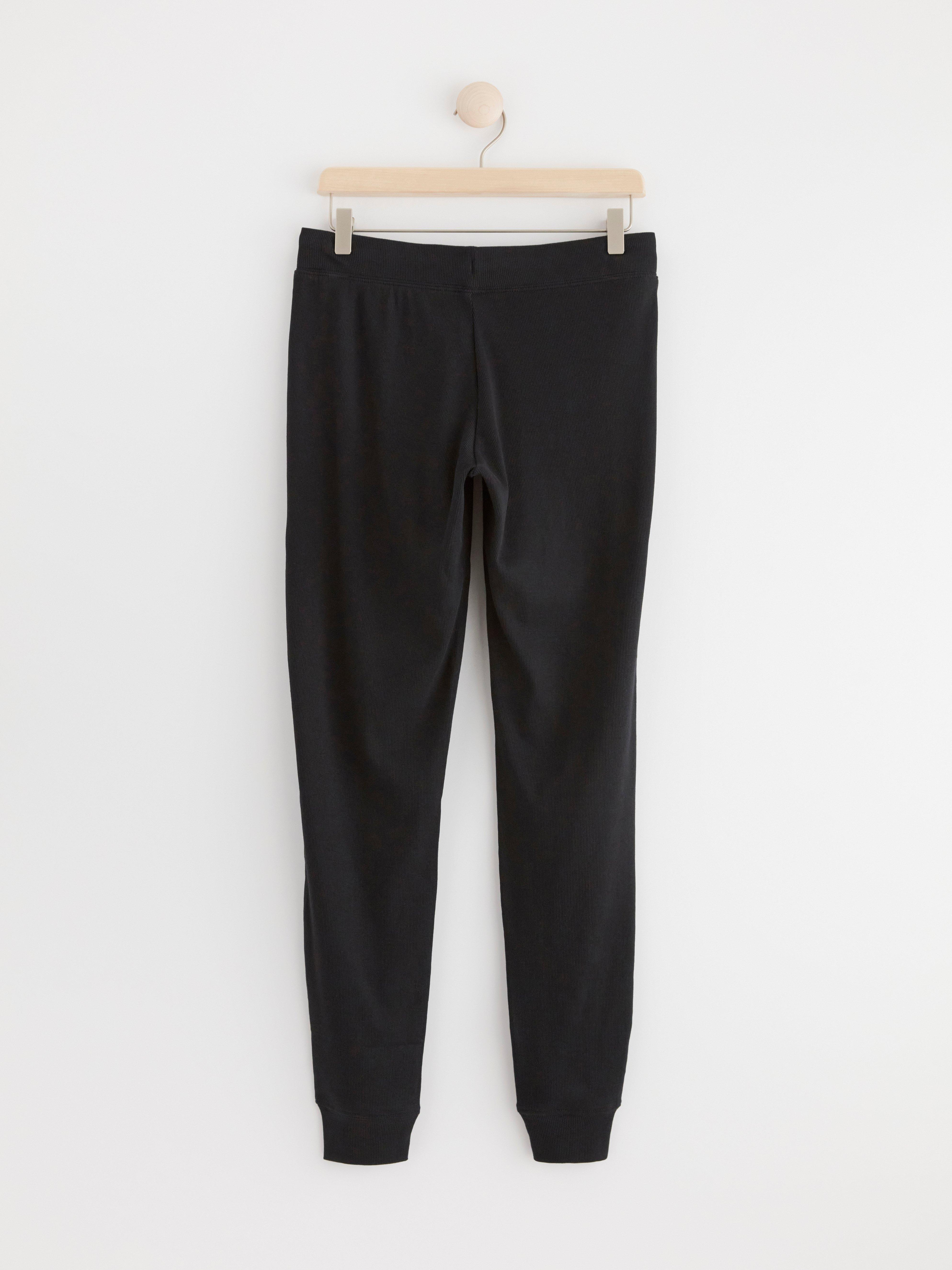 Ribbed pyjama trousers Black