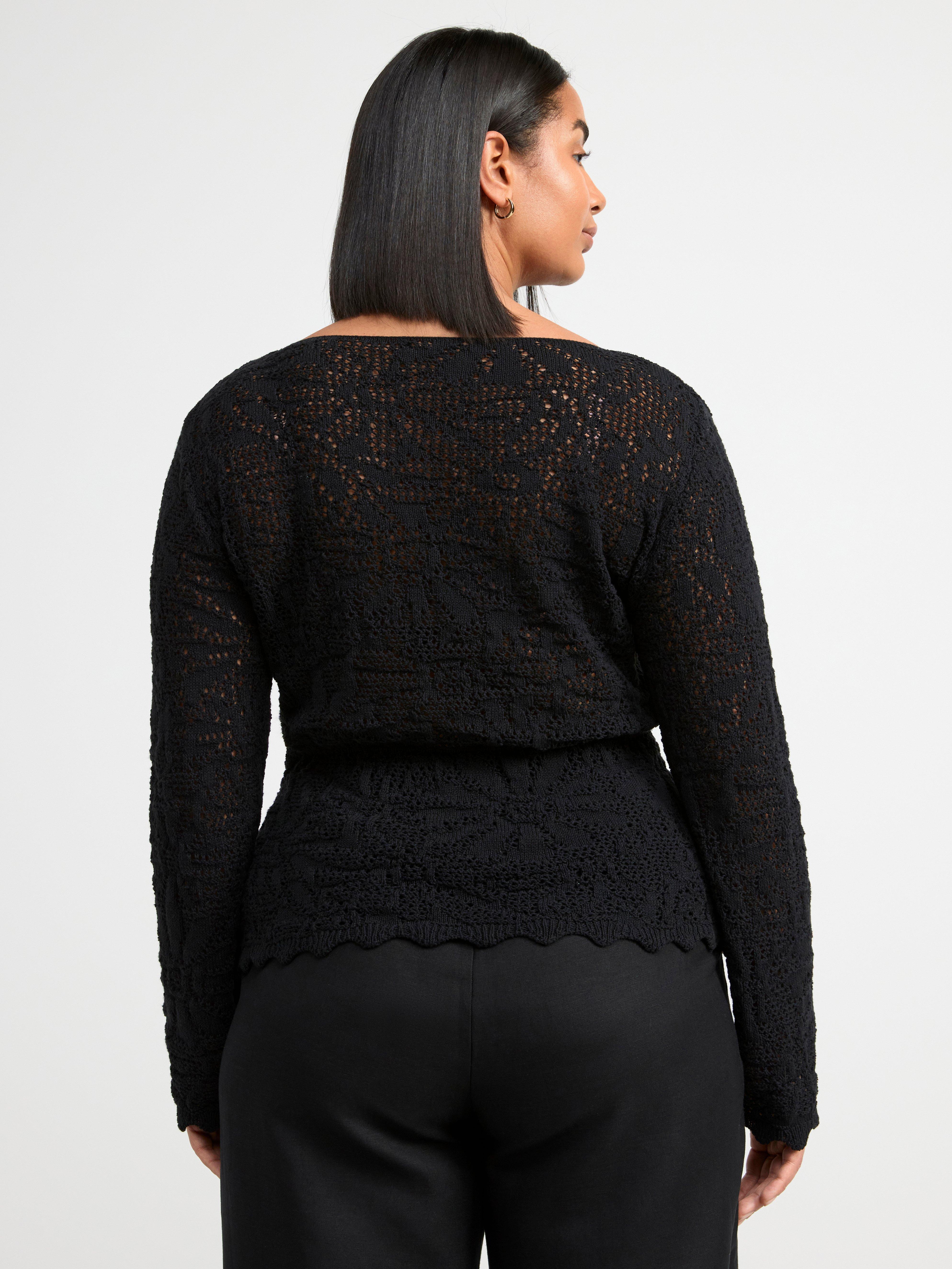 Long sleeve knitted top Black