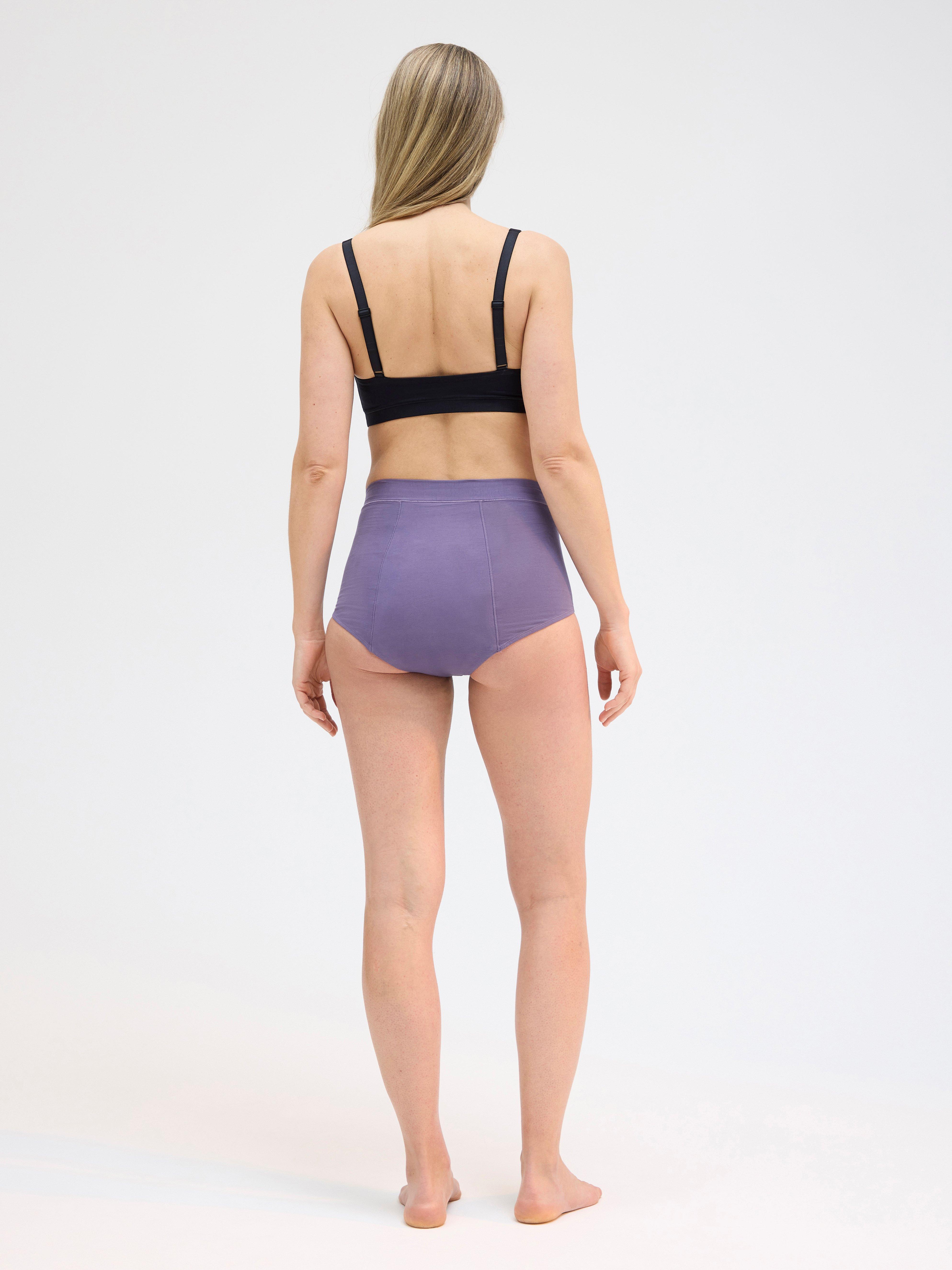 Engineered High Waist Super Period Proof - Period Panty with extended gusset Dark Dusty Lilac