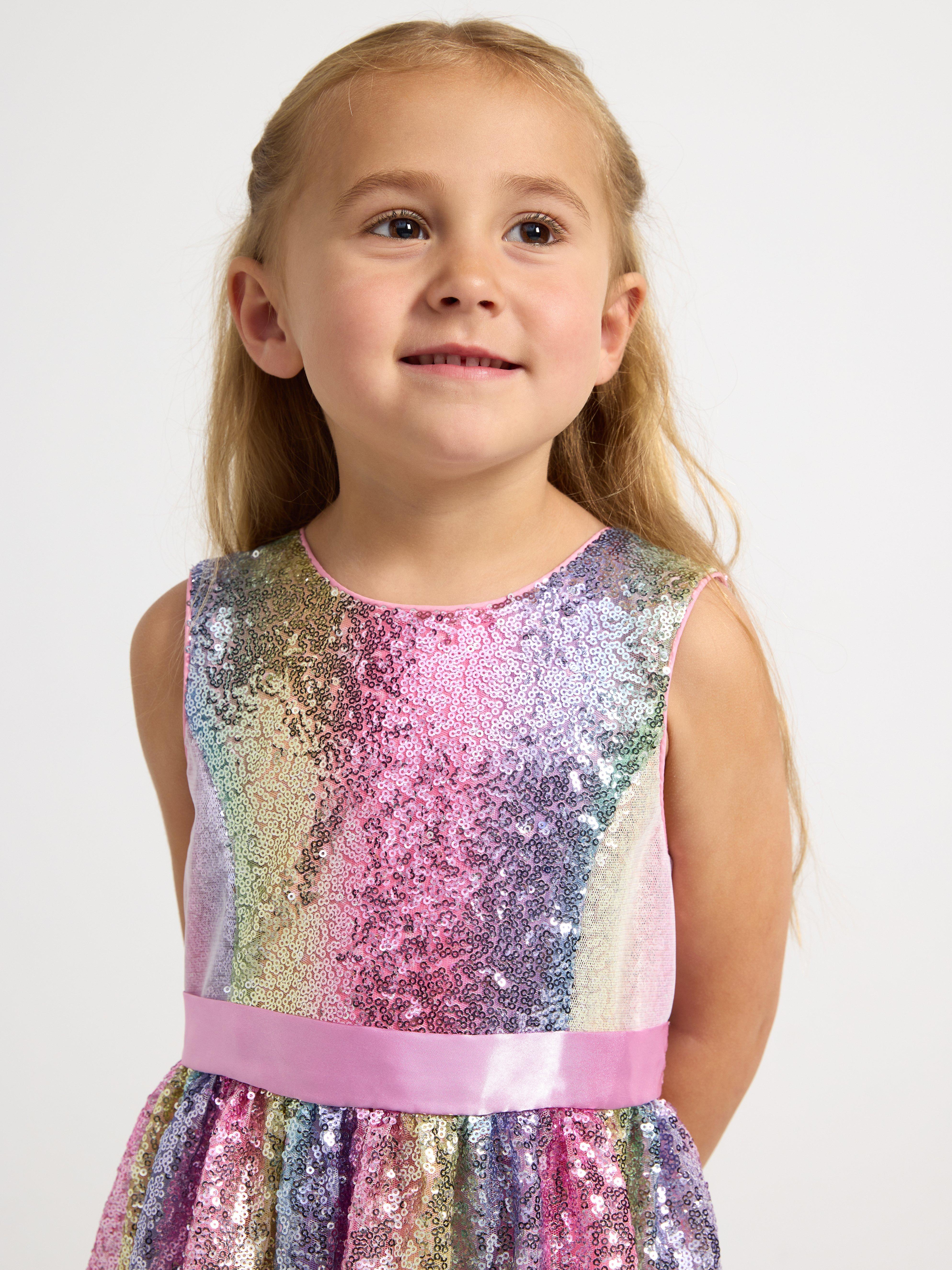 Colourful sequin dress Light Pink