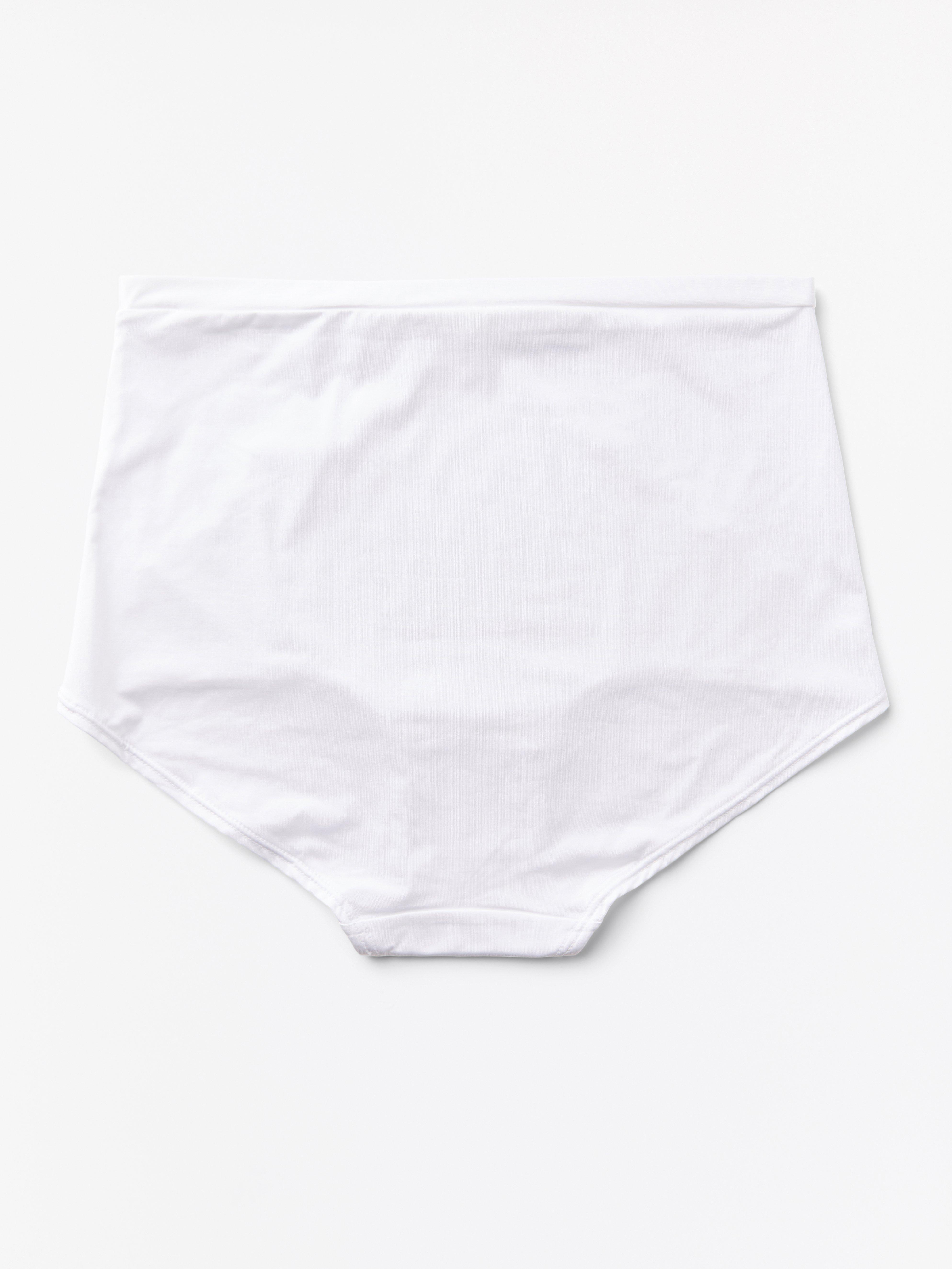 High waist brief with lace White