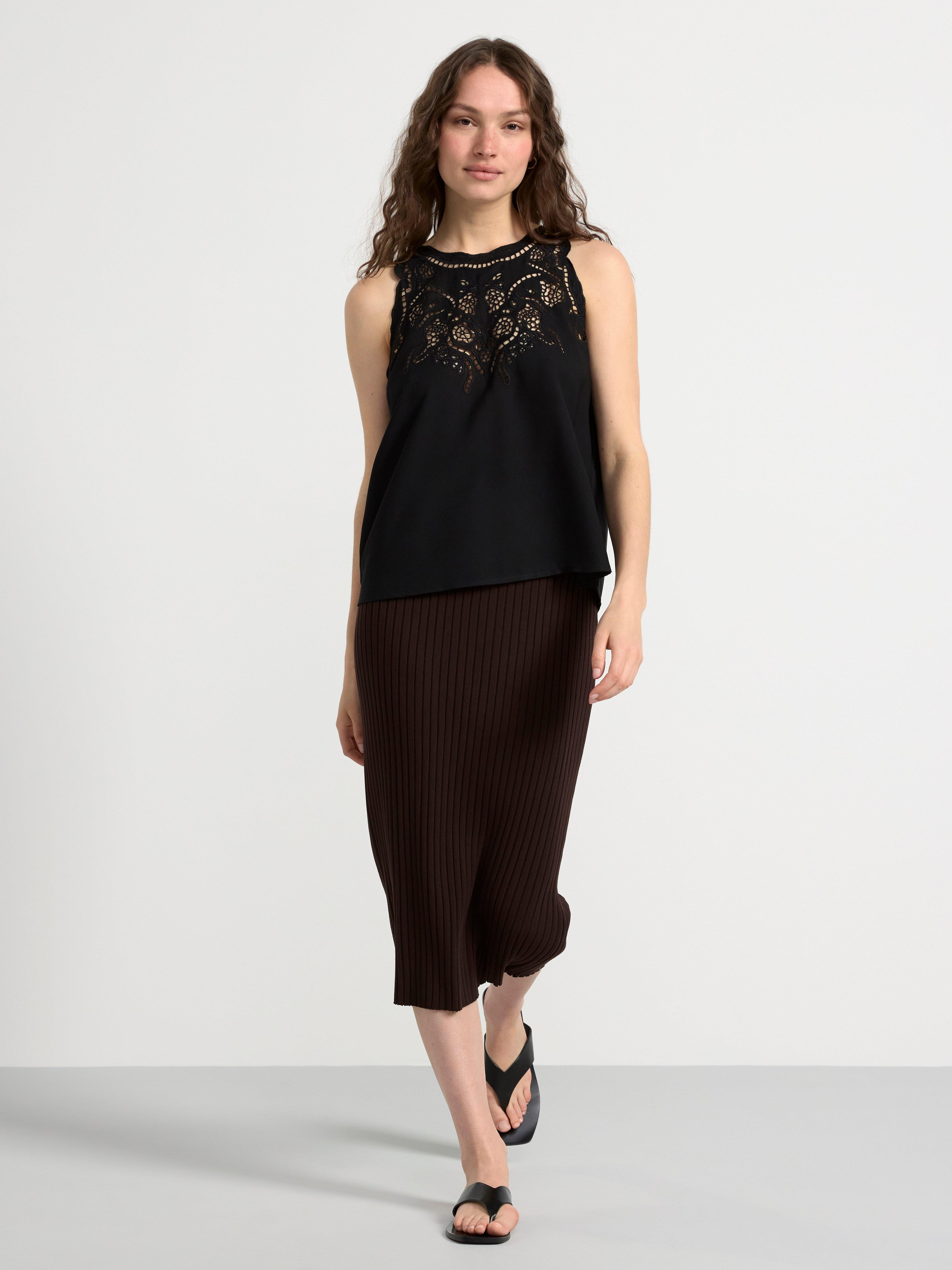 Camisole with embroidery Black