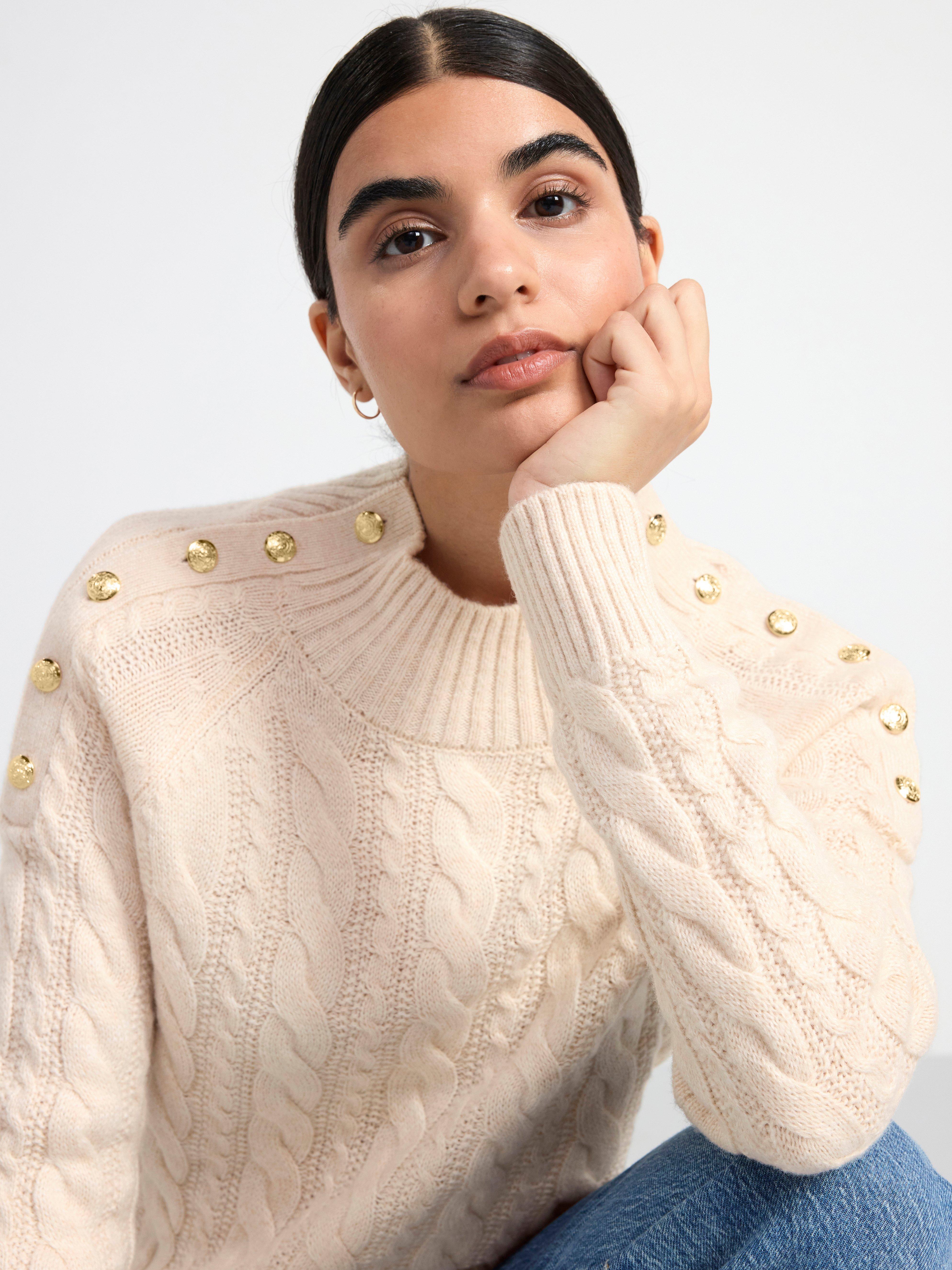 Cable-knit jumper Light Dusty Beige
