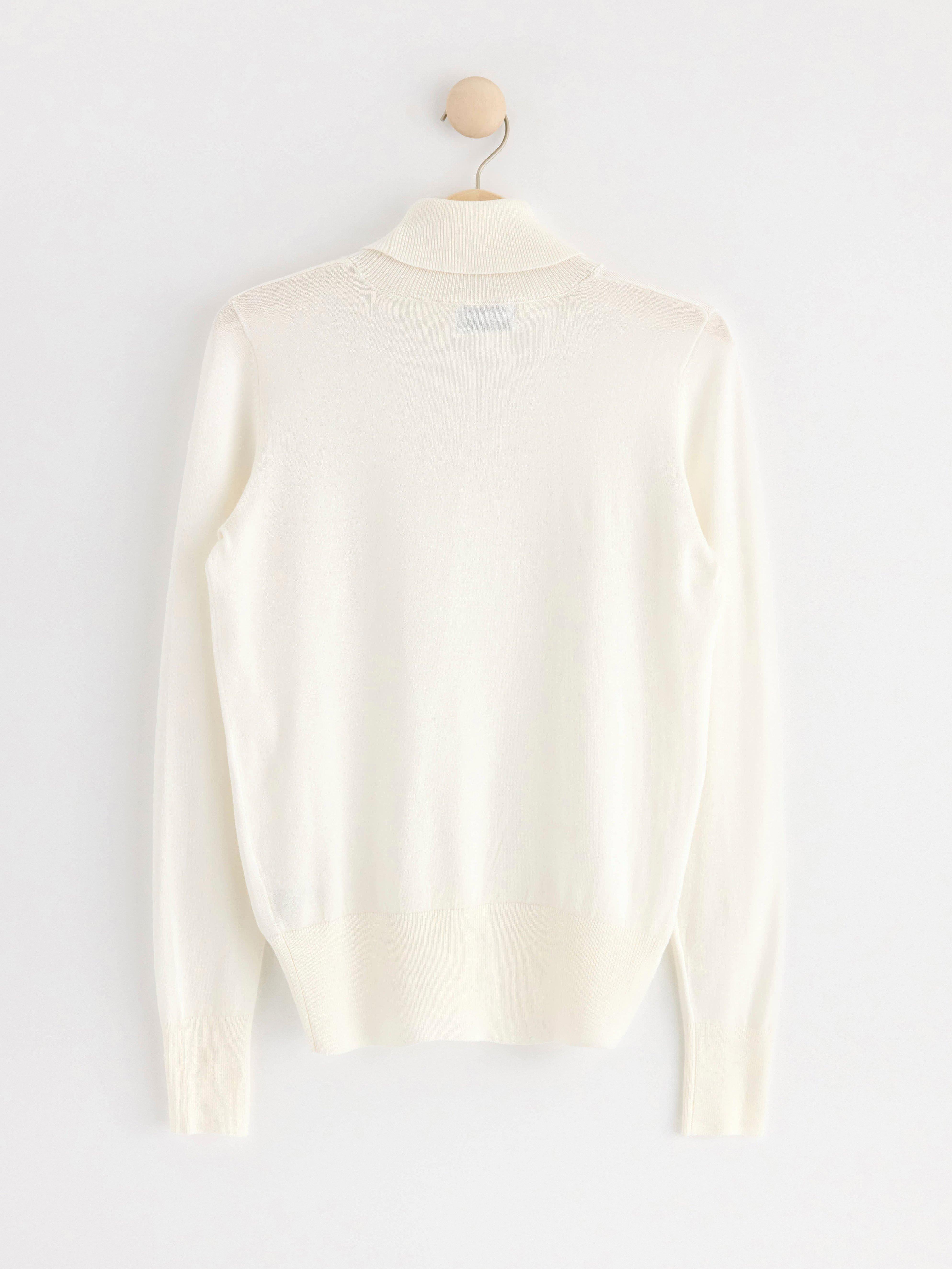 Fine-knit roll neck top Off White