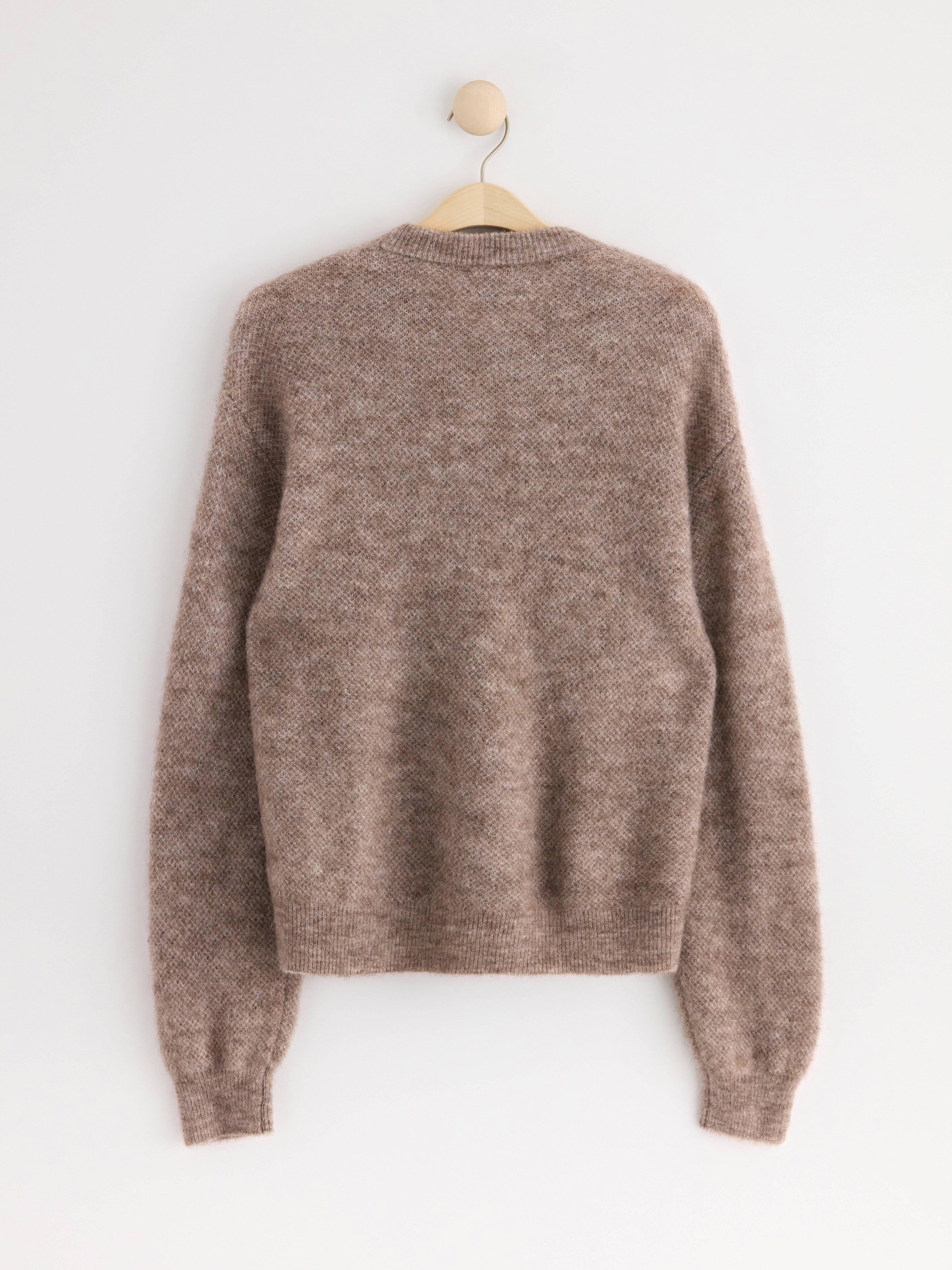 Jumper in wool blend Brown melange