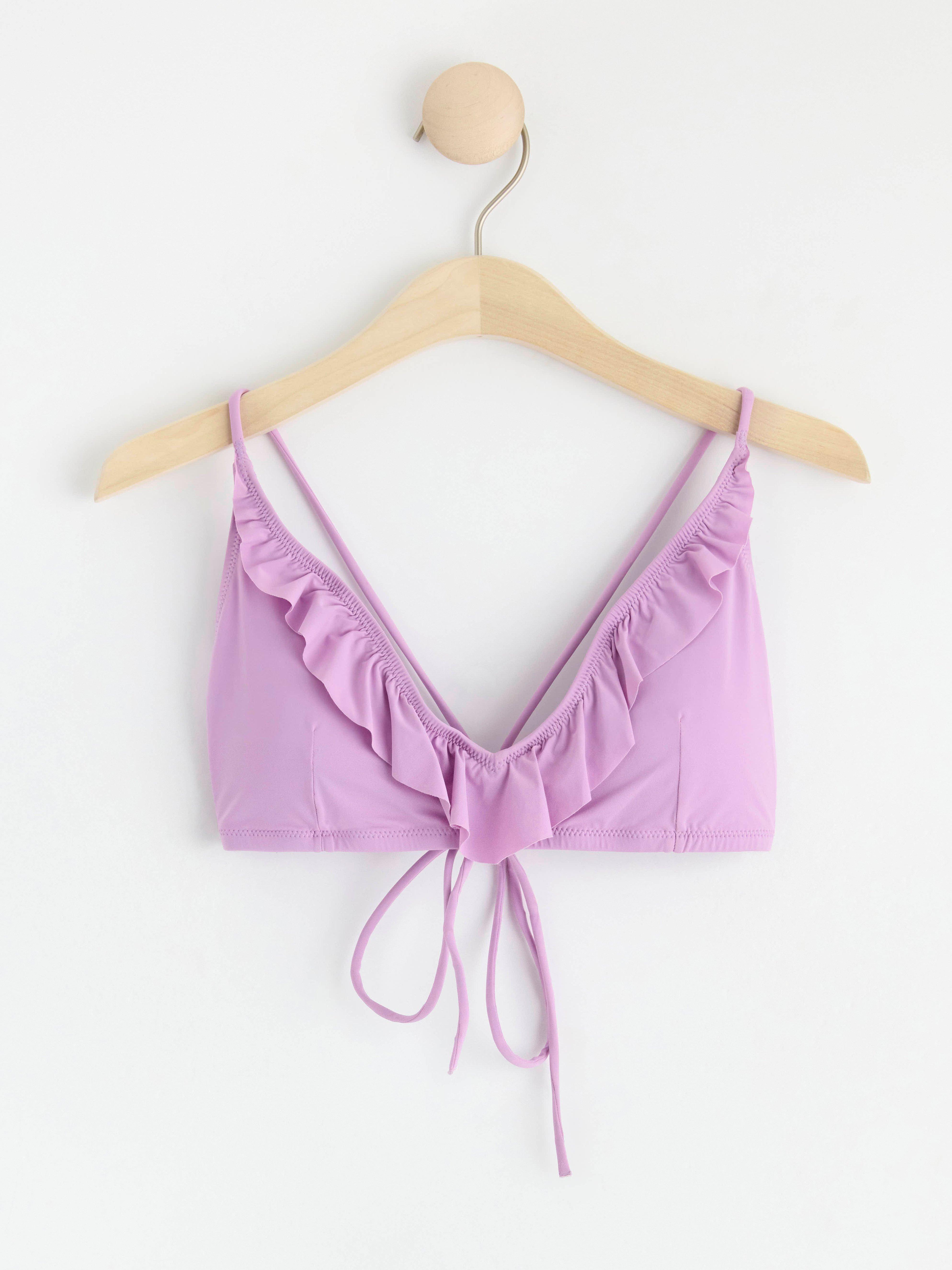 Triangle bikini top with flounce Light Lilac
