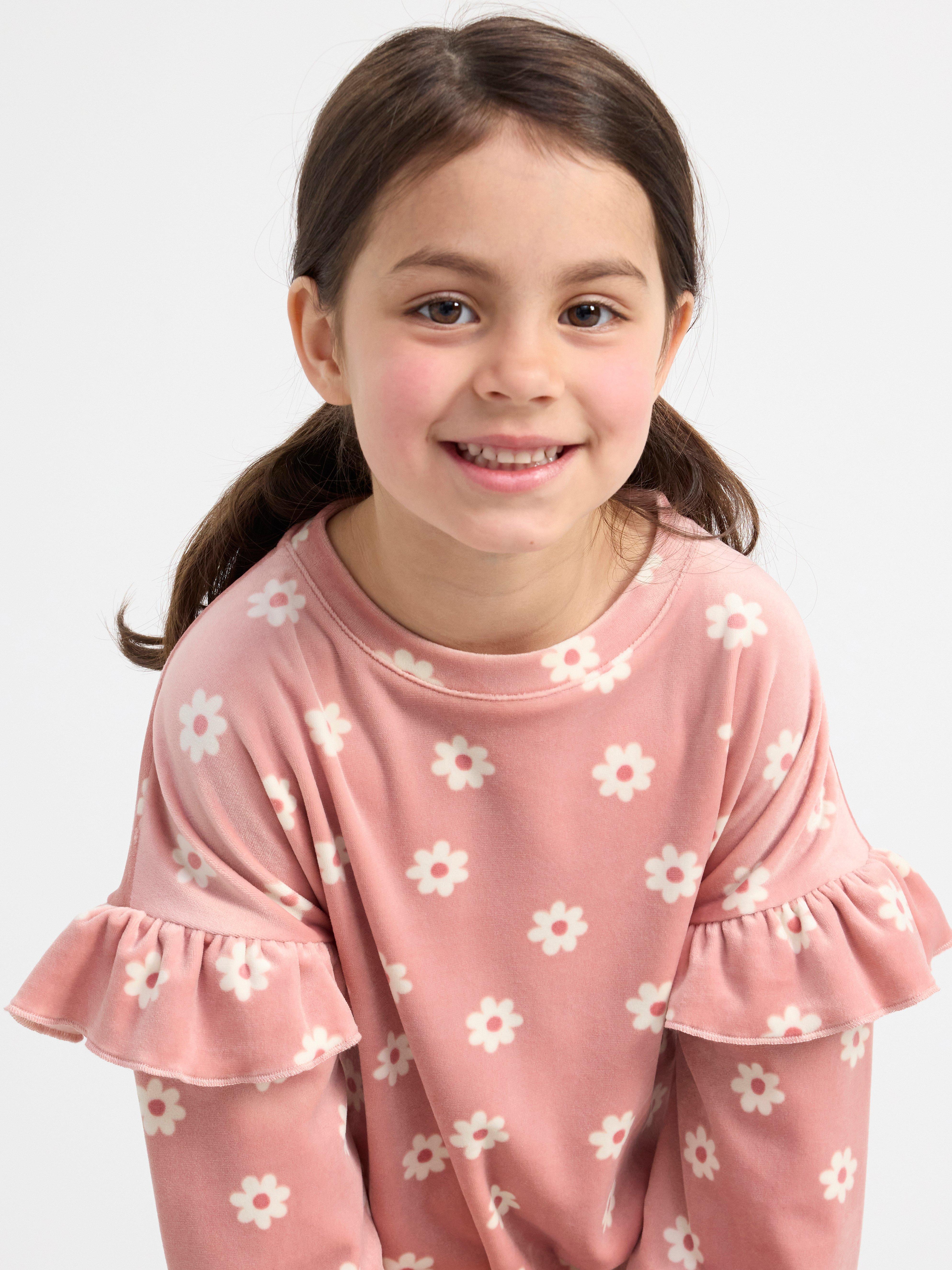 Velour jumper with pattern Dusty Pink