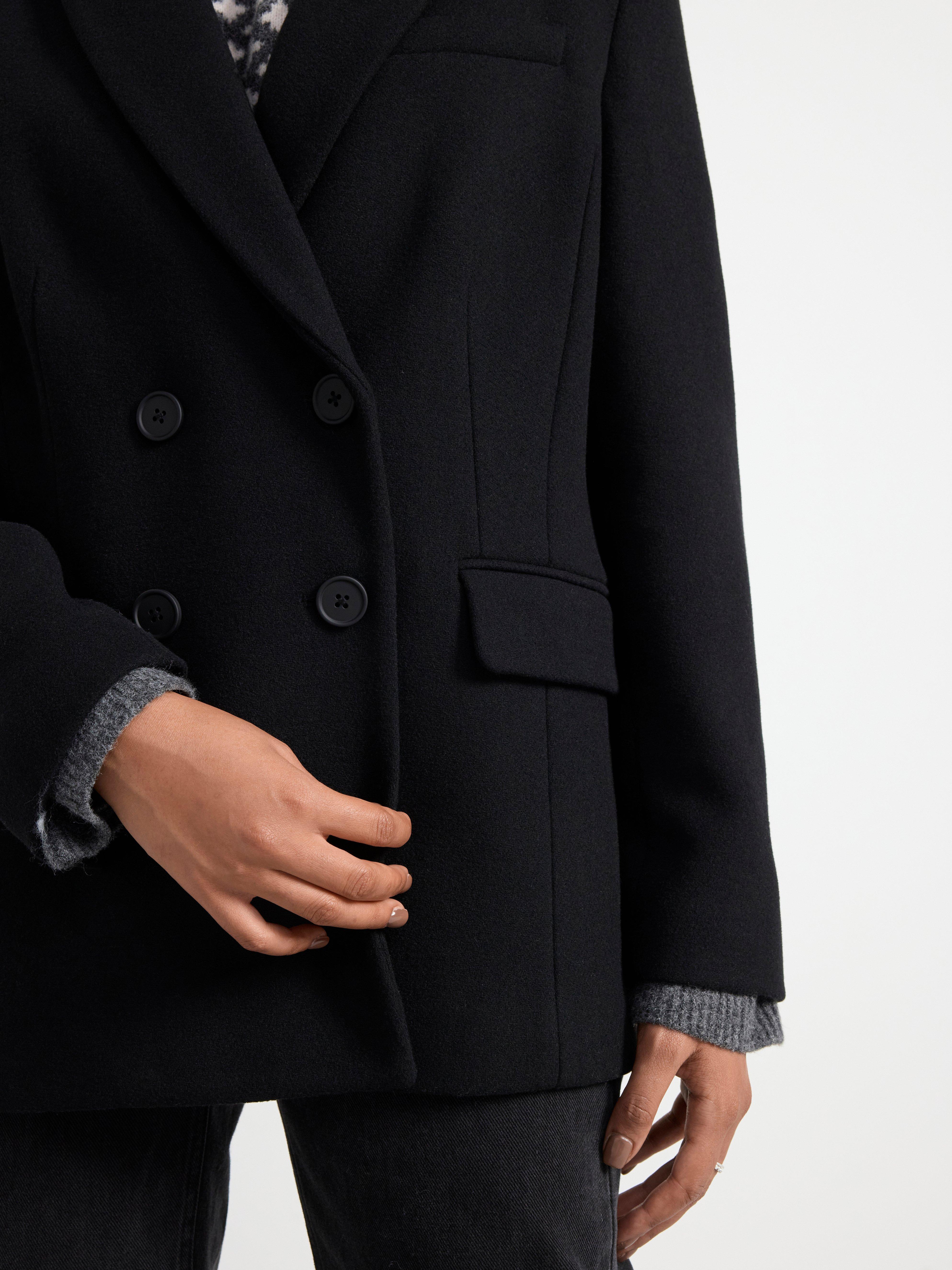 Wool blend blazer Black