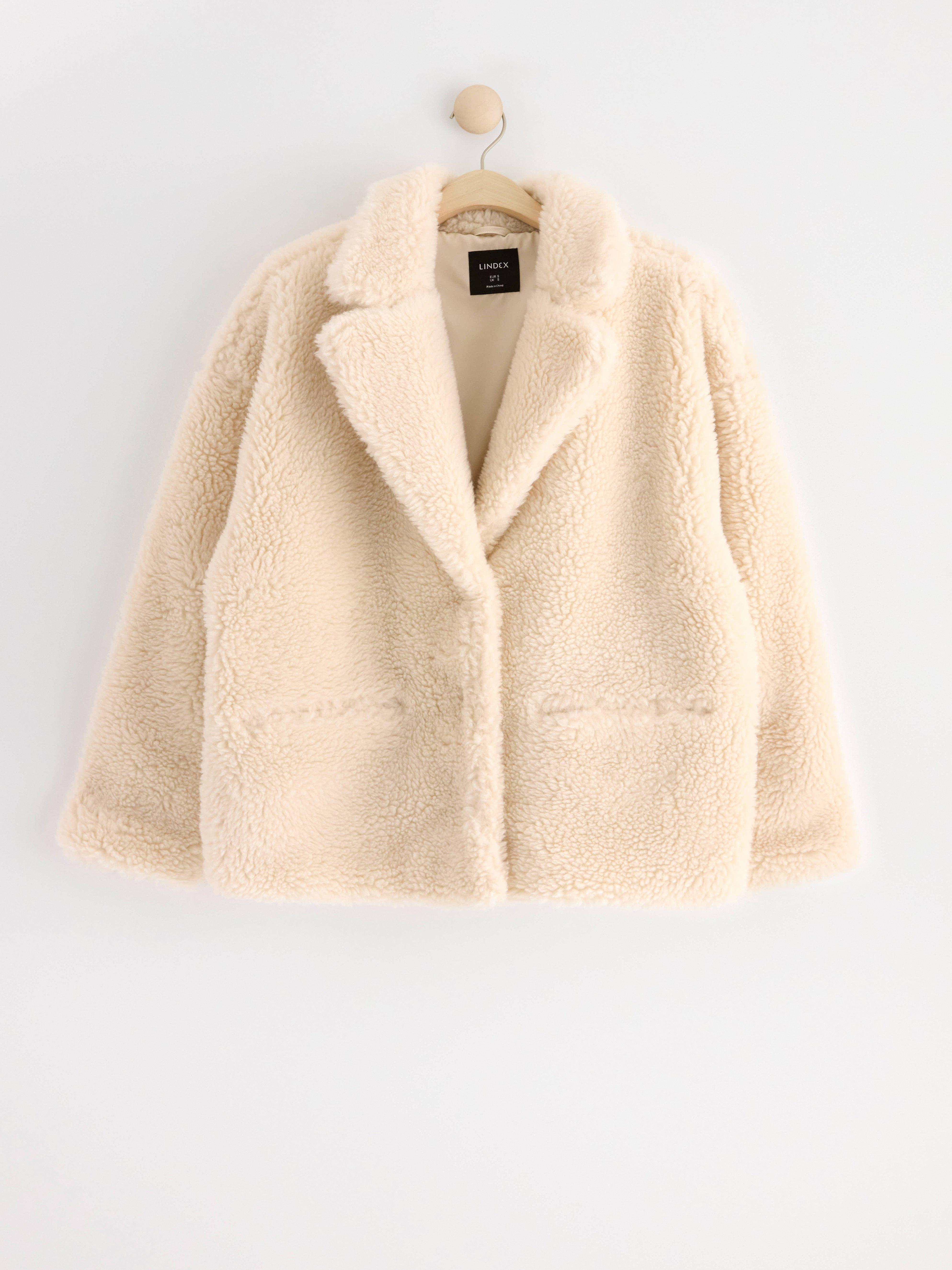 Fluffy pile jacket Light Beige