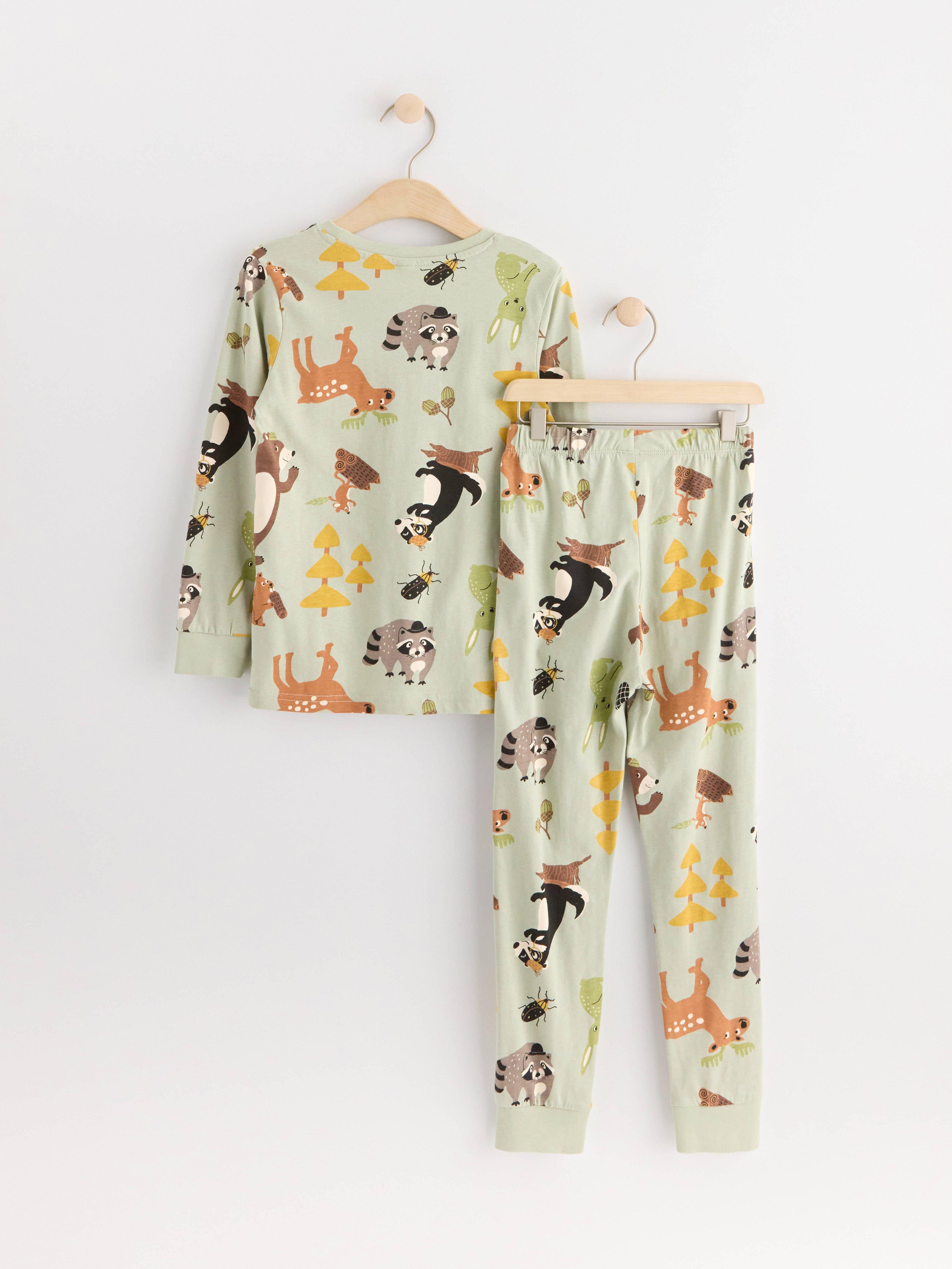 Pyjama set with forest print Dusty Green