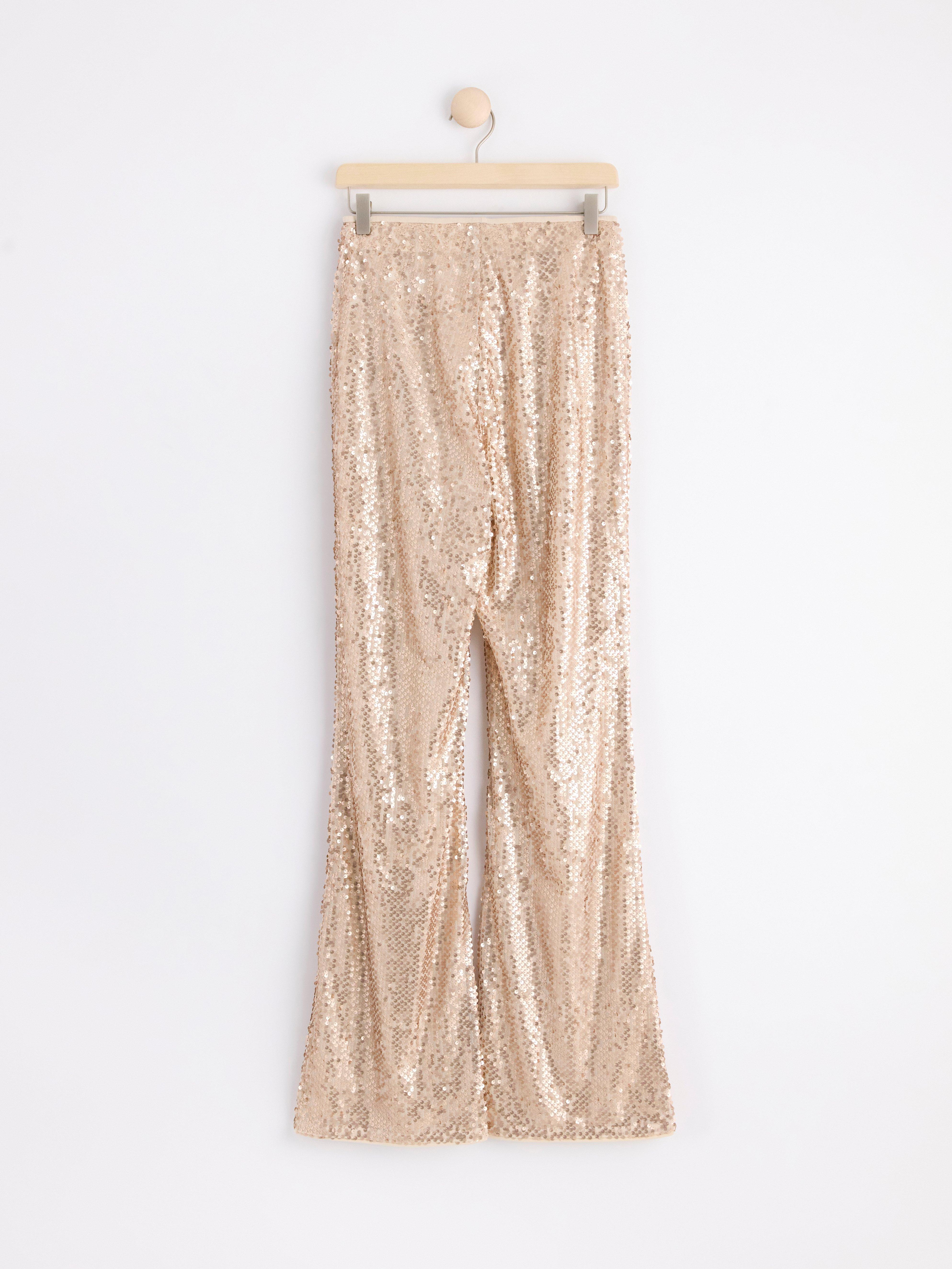 Sequin trousers Light Beige