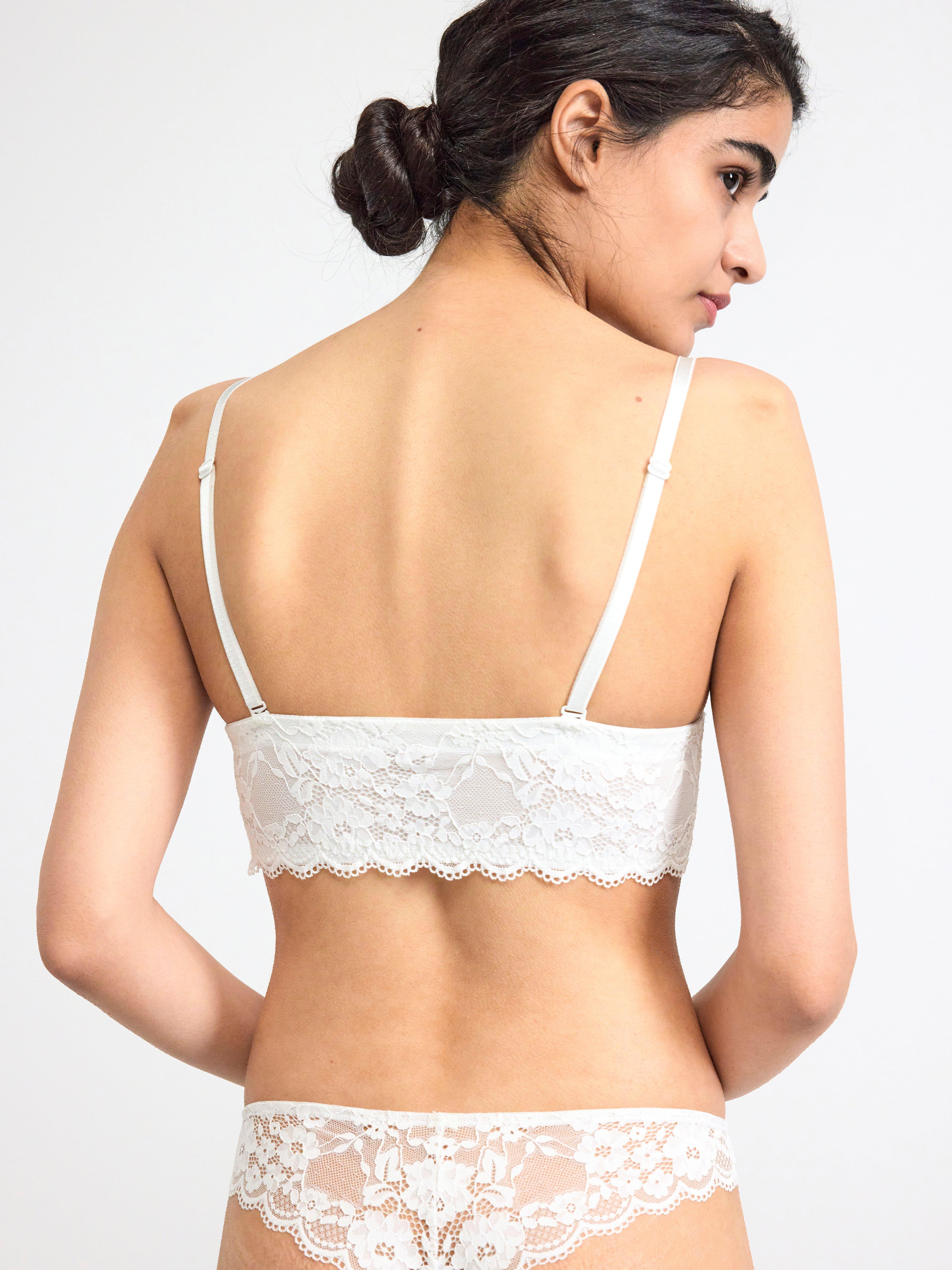 Björk strapless balconette bra with lace White
