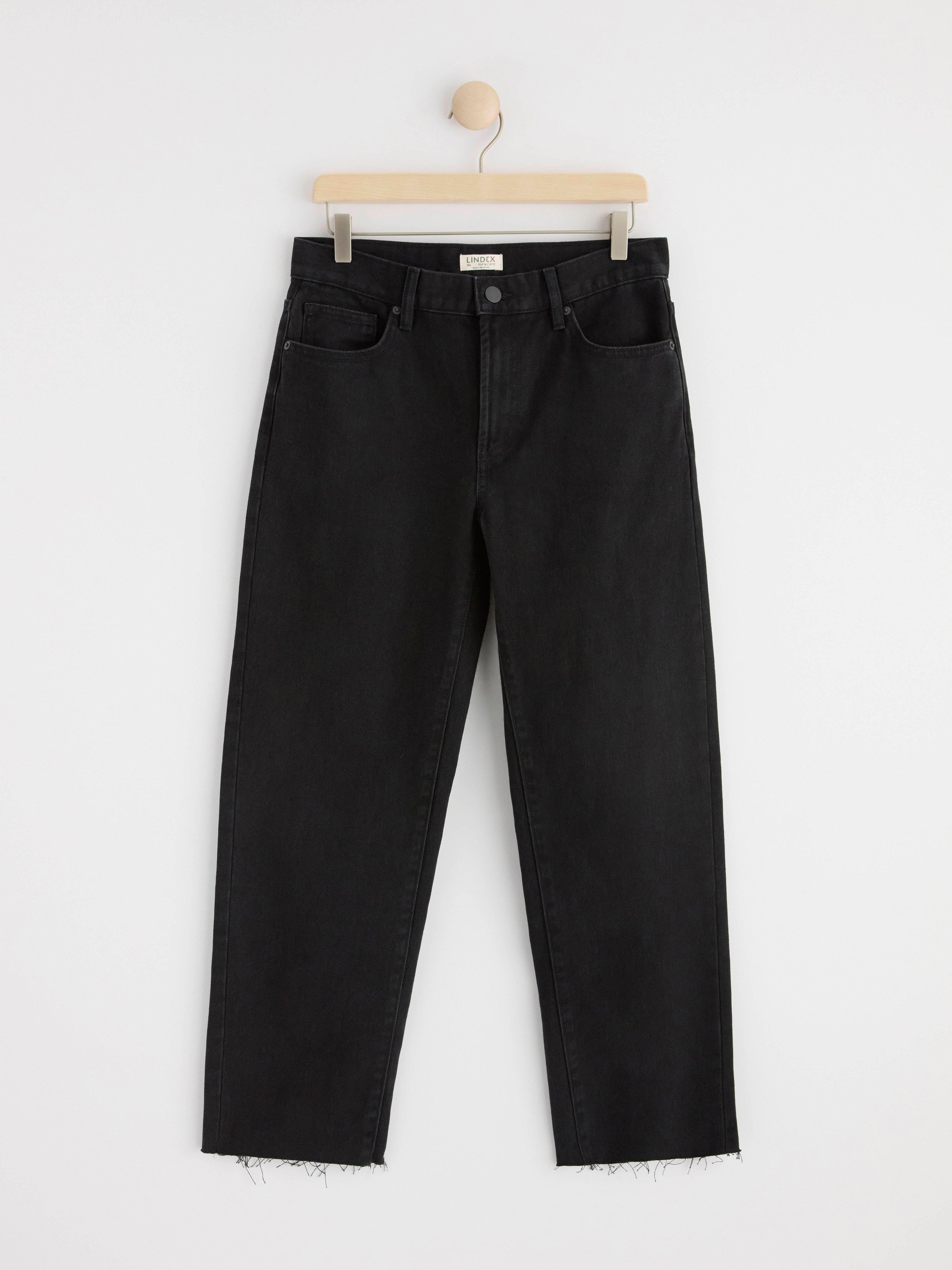 SIA Cropped straight regular waist jeans Black