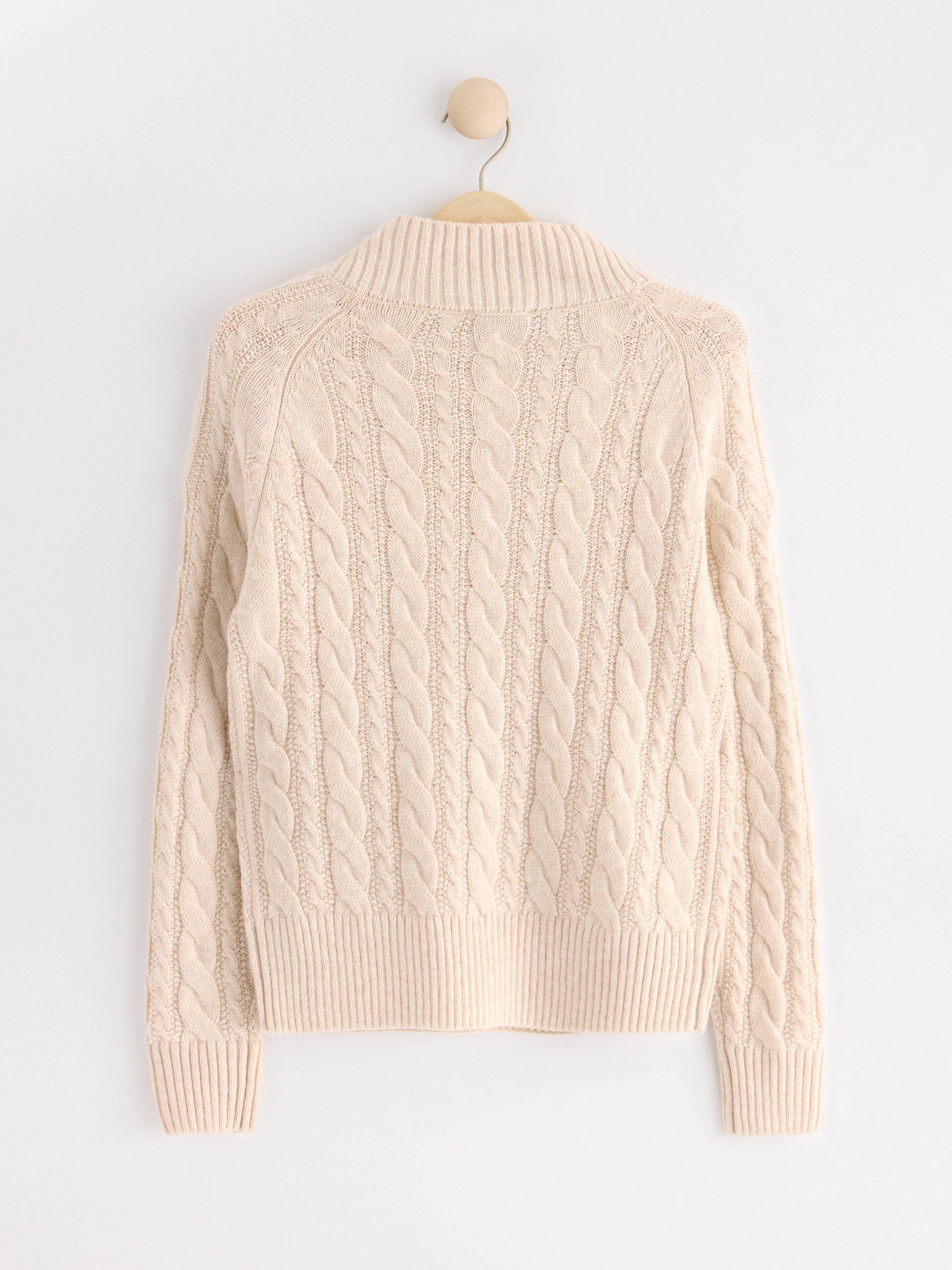 Cable-knit jumper Light Dusty Beige