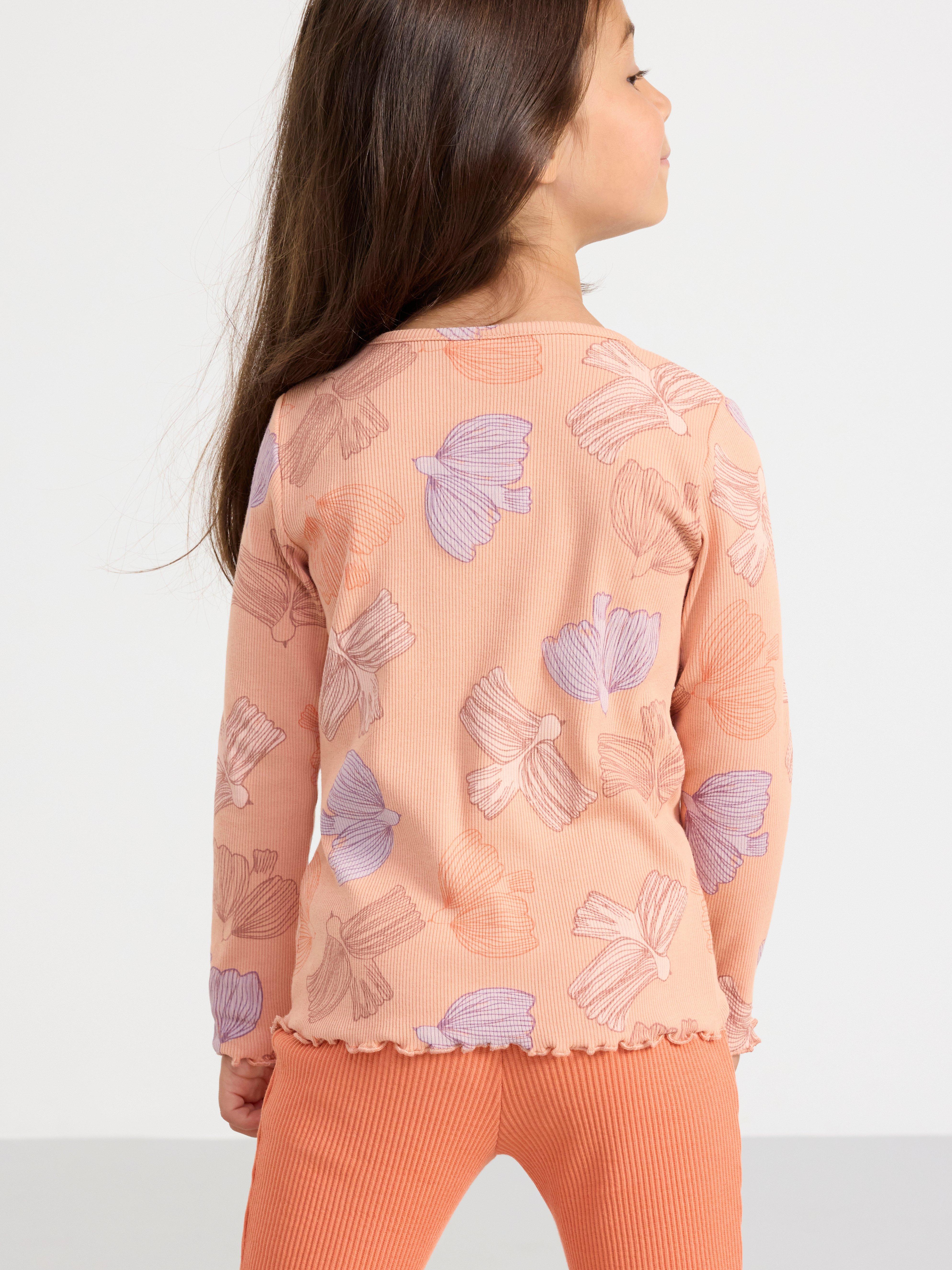Top ribbed with frill details Light Dusty Coral