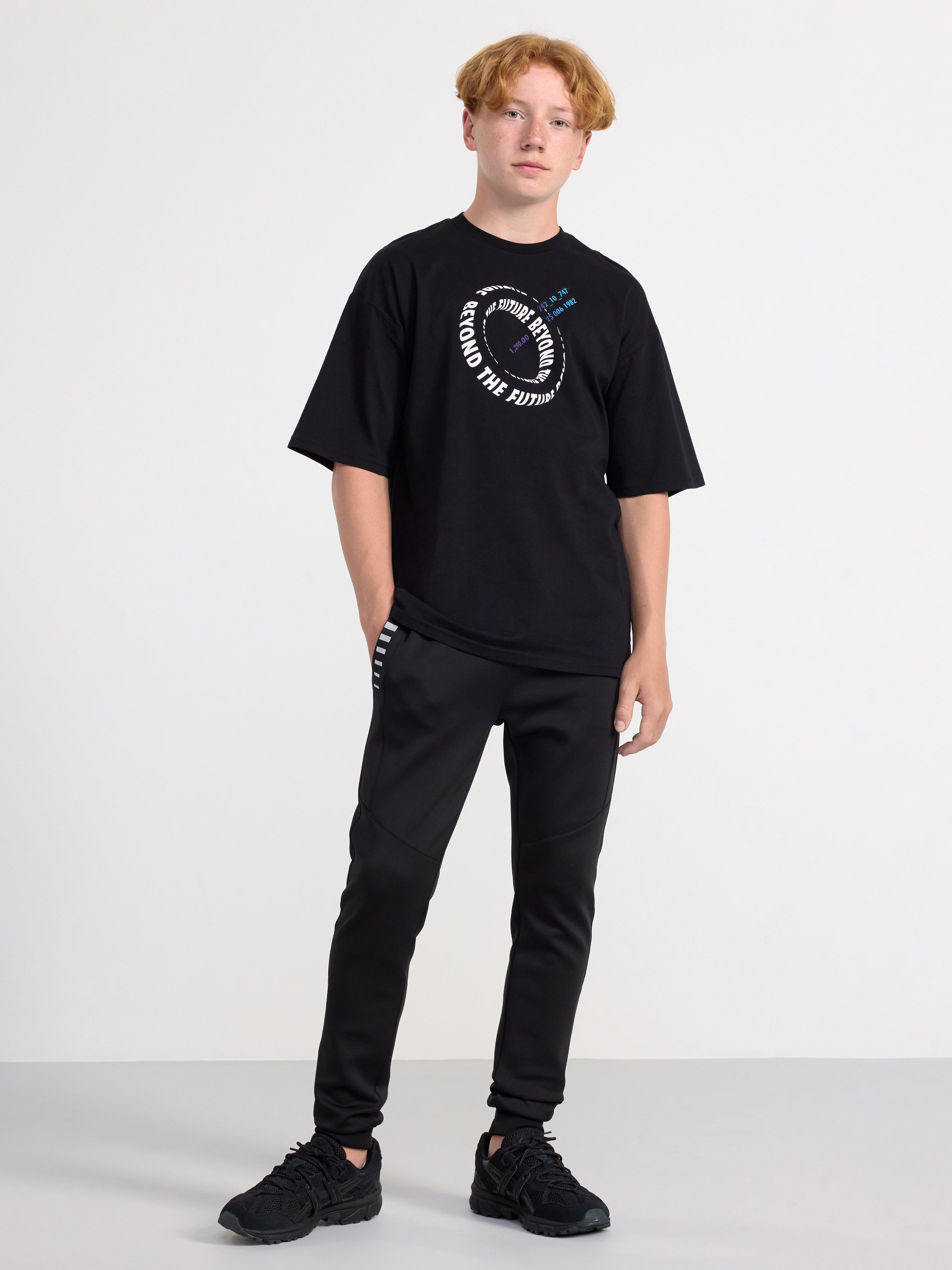 Sweatpants with reflective stripes Black