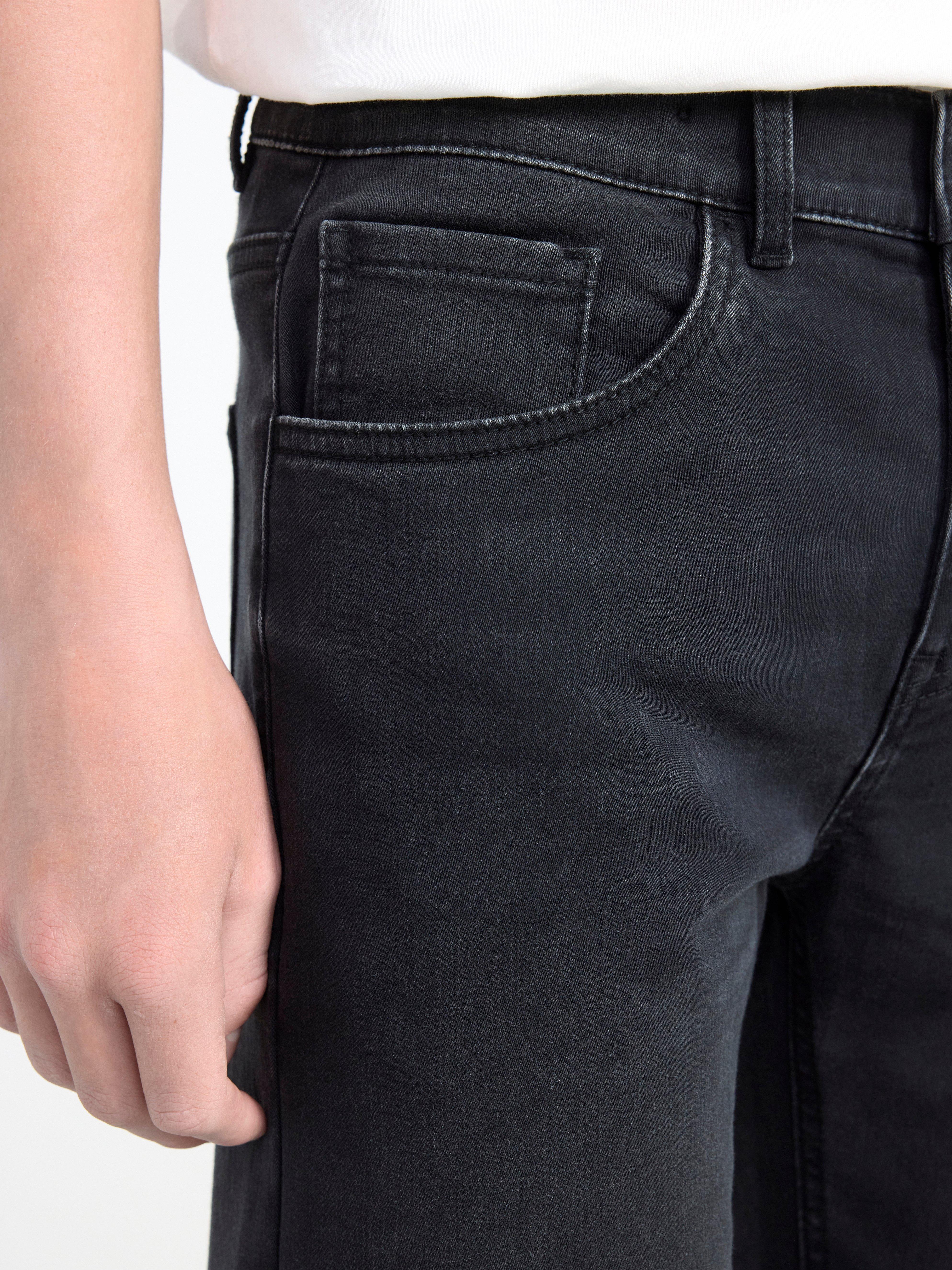 STAFFAN Straight regular waist jeans with brushed inside Black