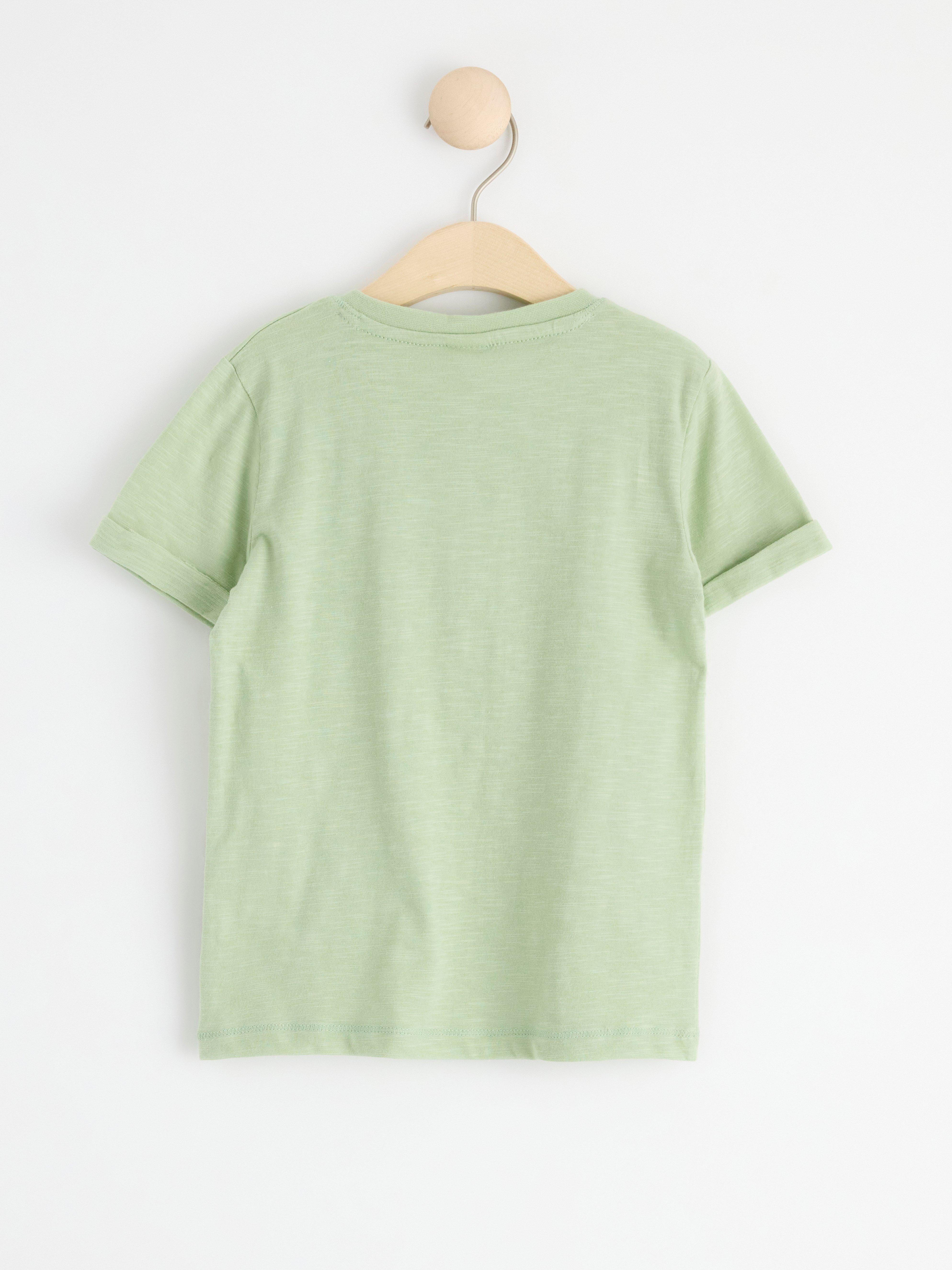 Short sleeve top with buttons Light Dusty Green