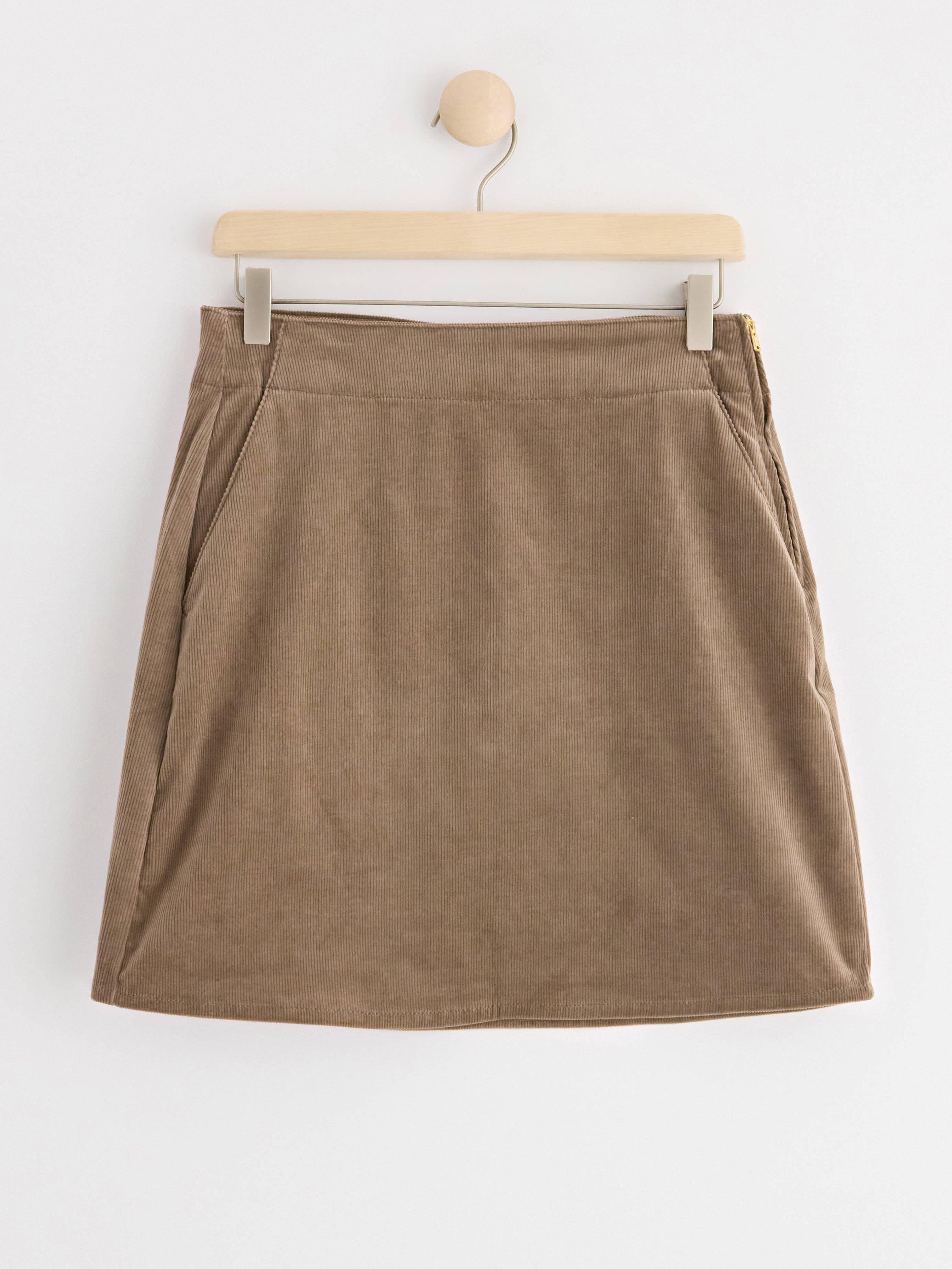 Mini skirt in corduroy Dusty Khaki