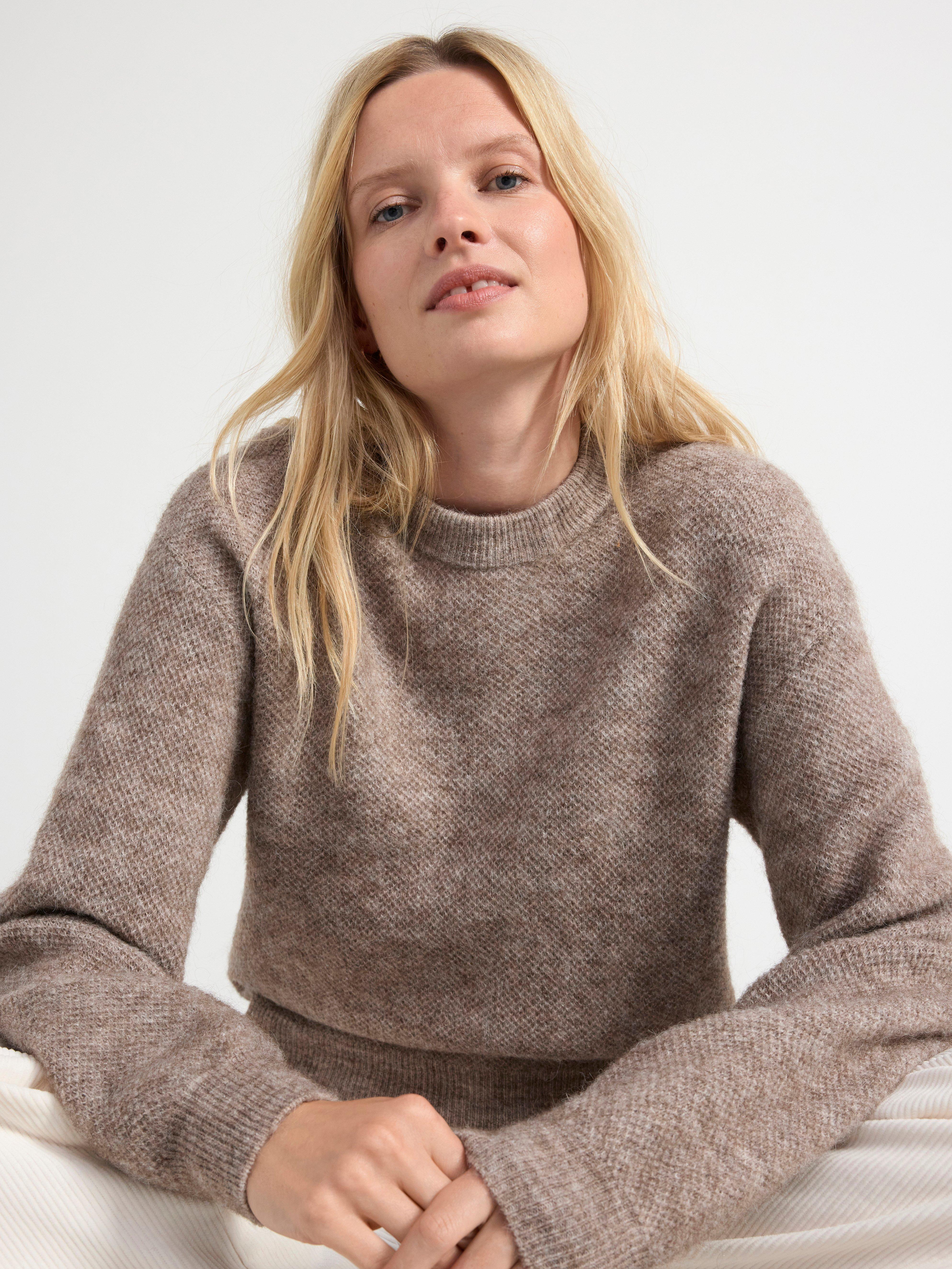 Jumper in wool blend Brown melange