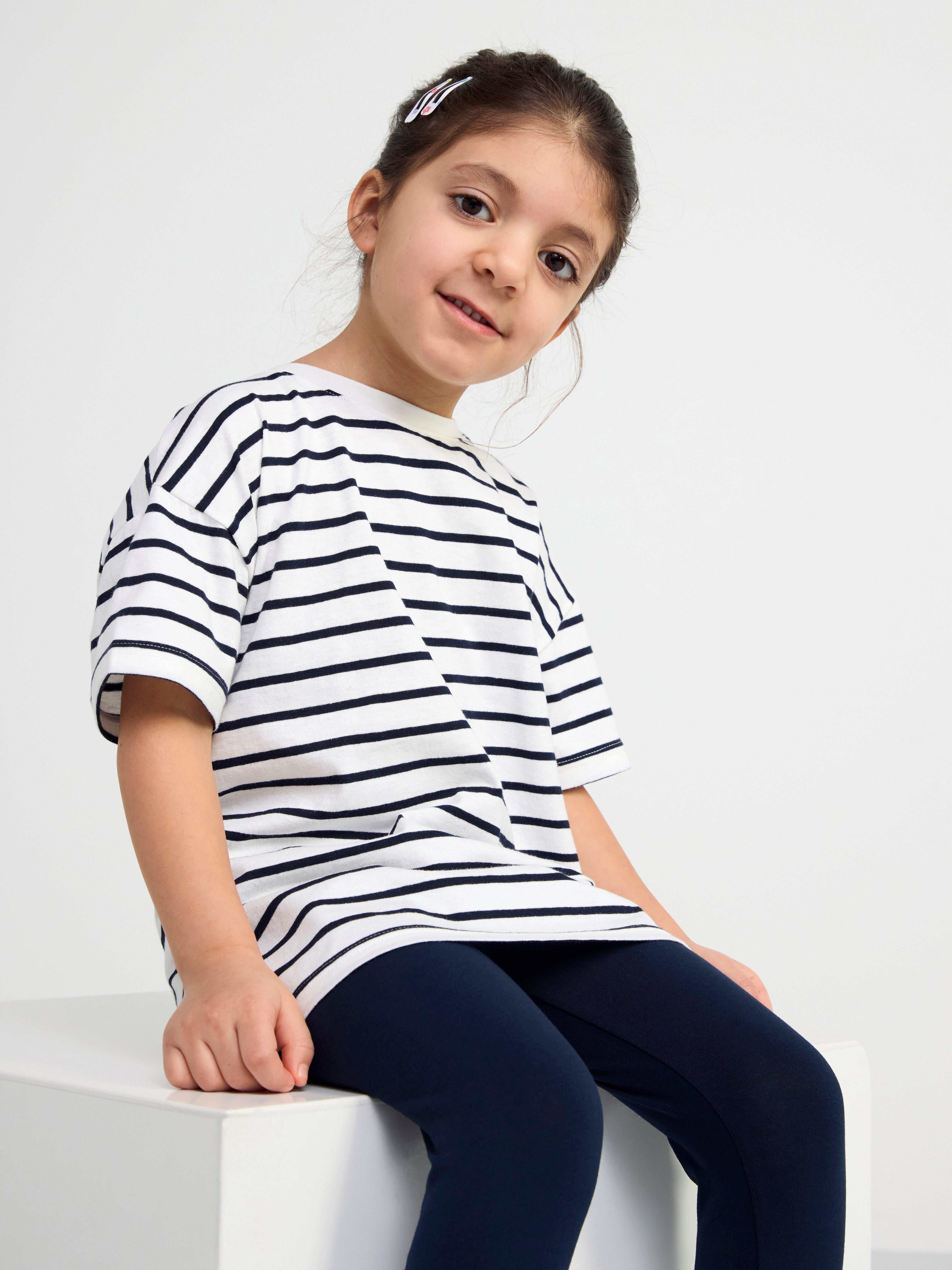 Oversize t-shirt with stripes Dark Navy