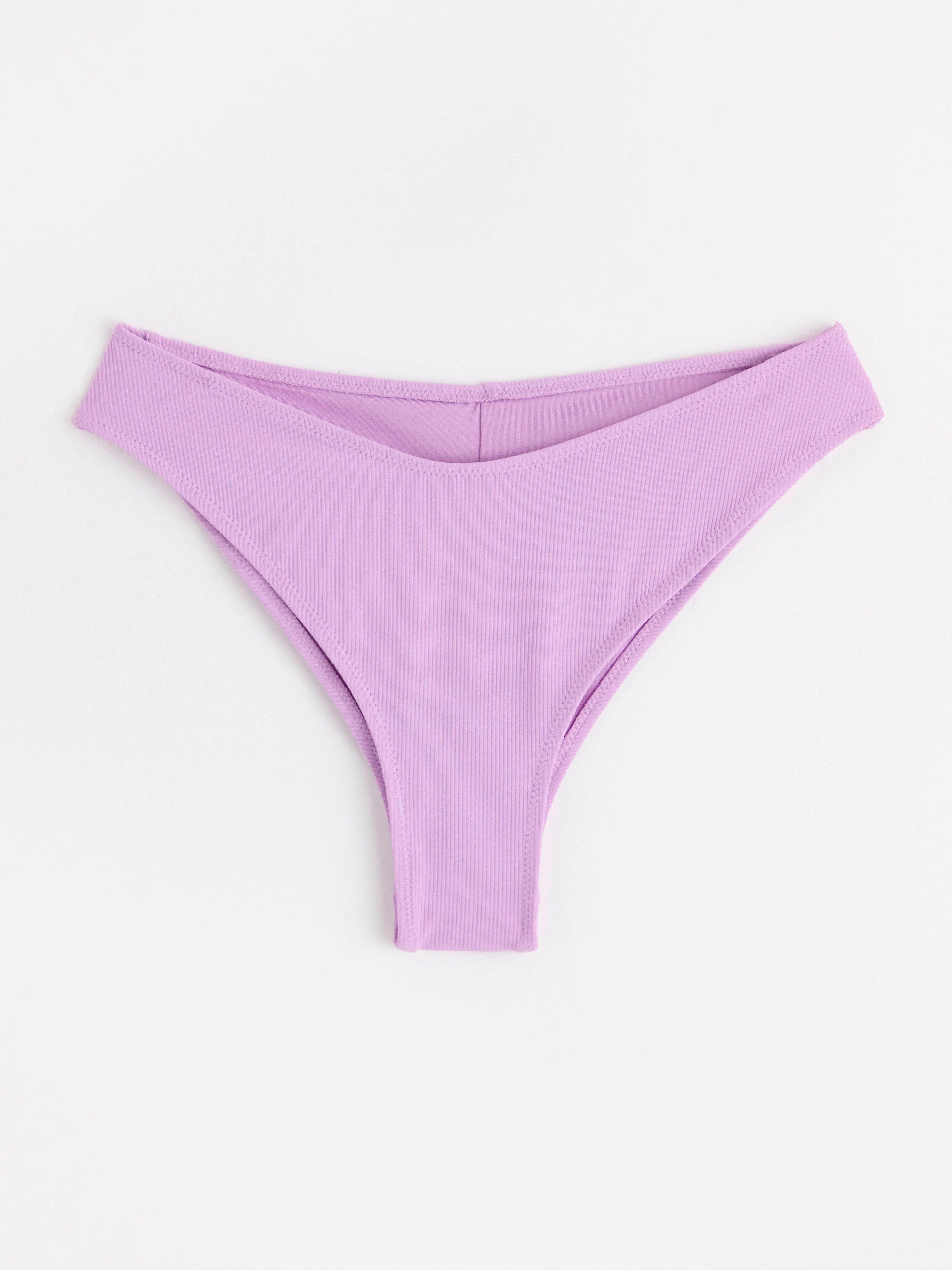 Ribbed brazilian bikini bottoms Light Lilac