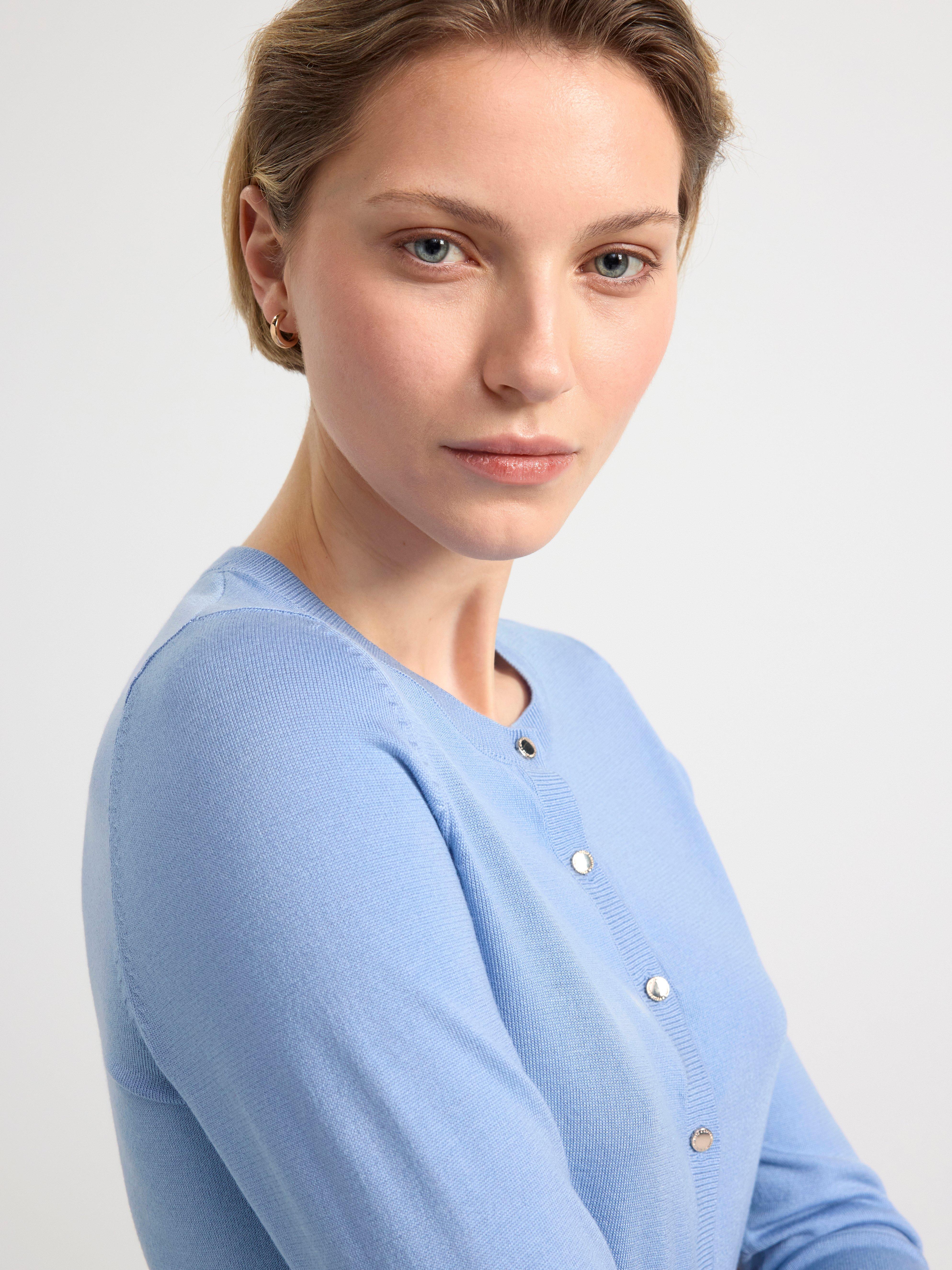 Fine-knit cardigan Light Blue