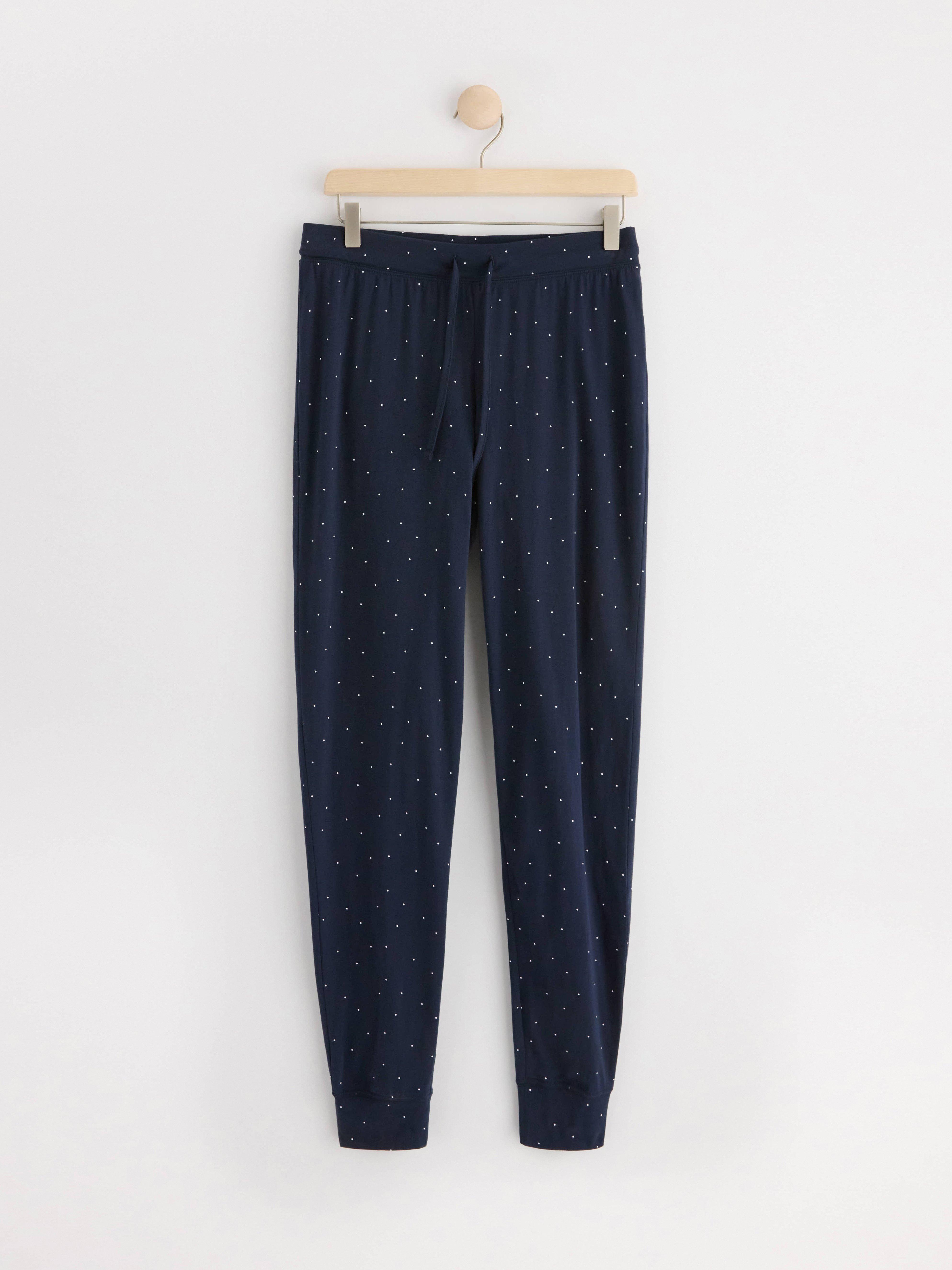 Pyjama trousers with dots Navy