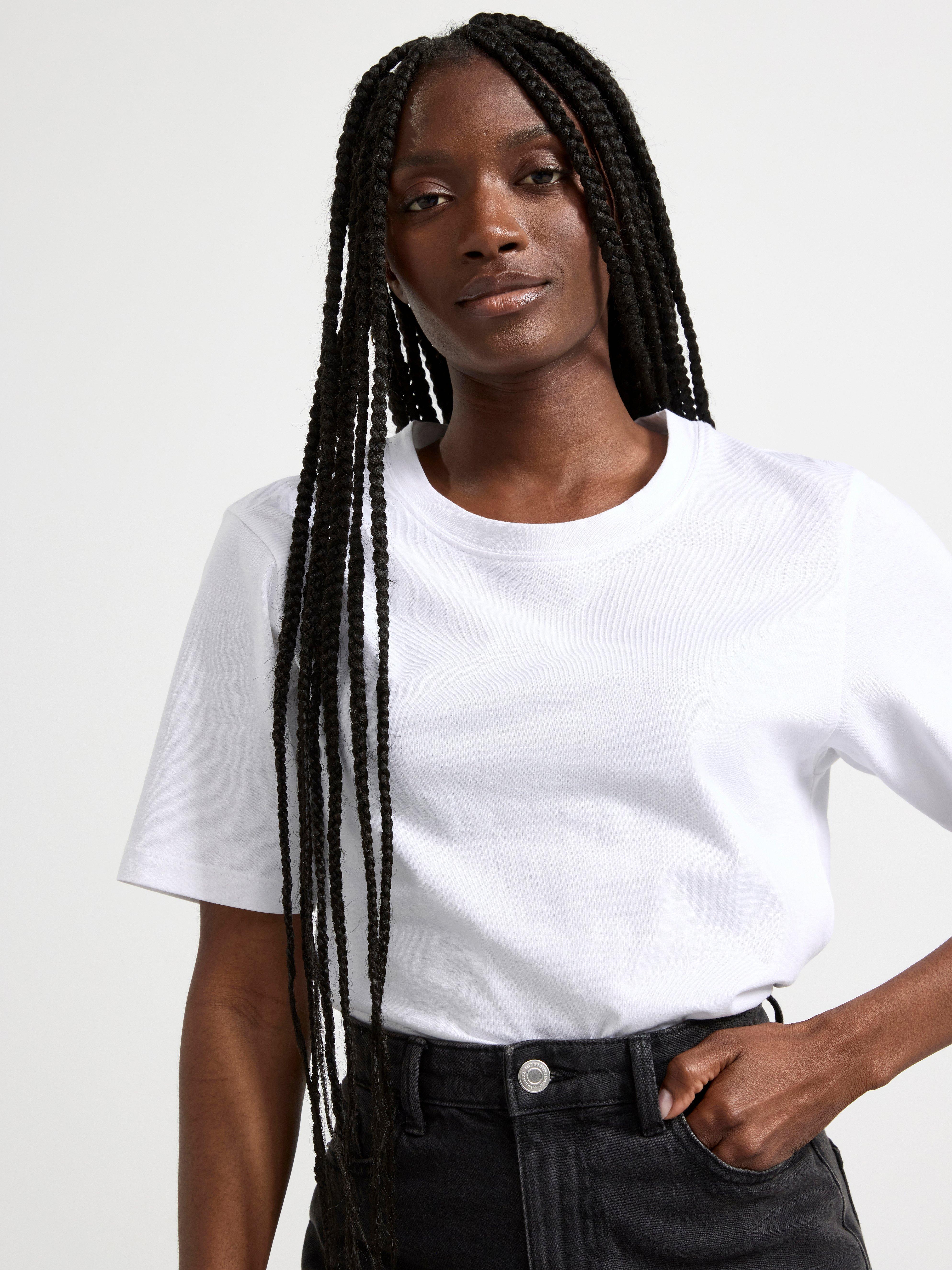 Short sleeve cotton t-shirt White