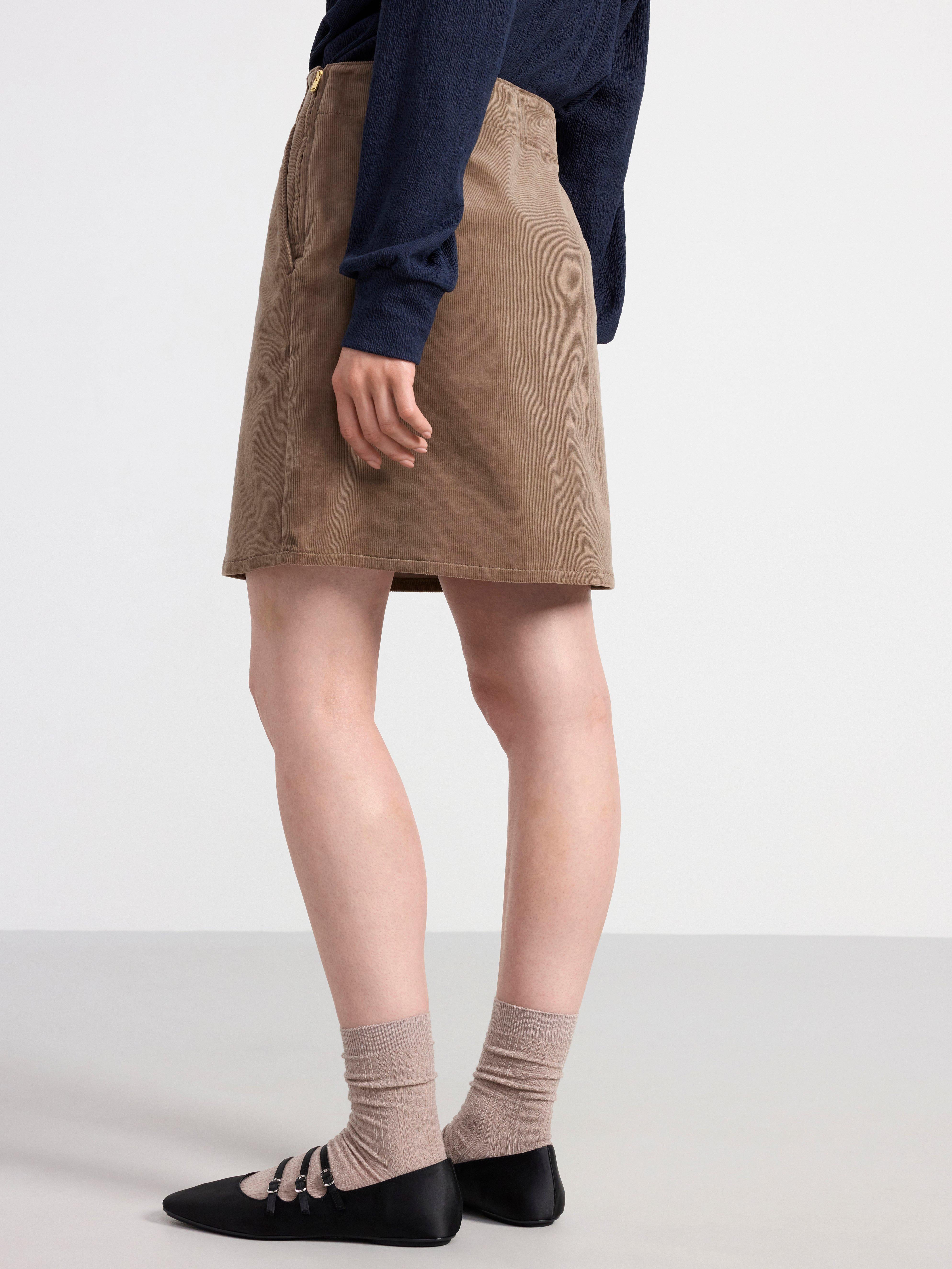 Mini skirt in corduroy Dusty Khaki