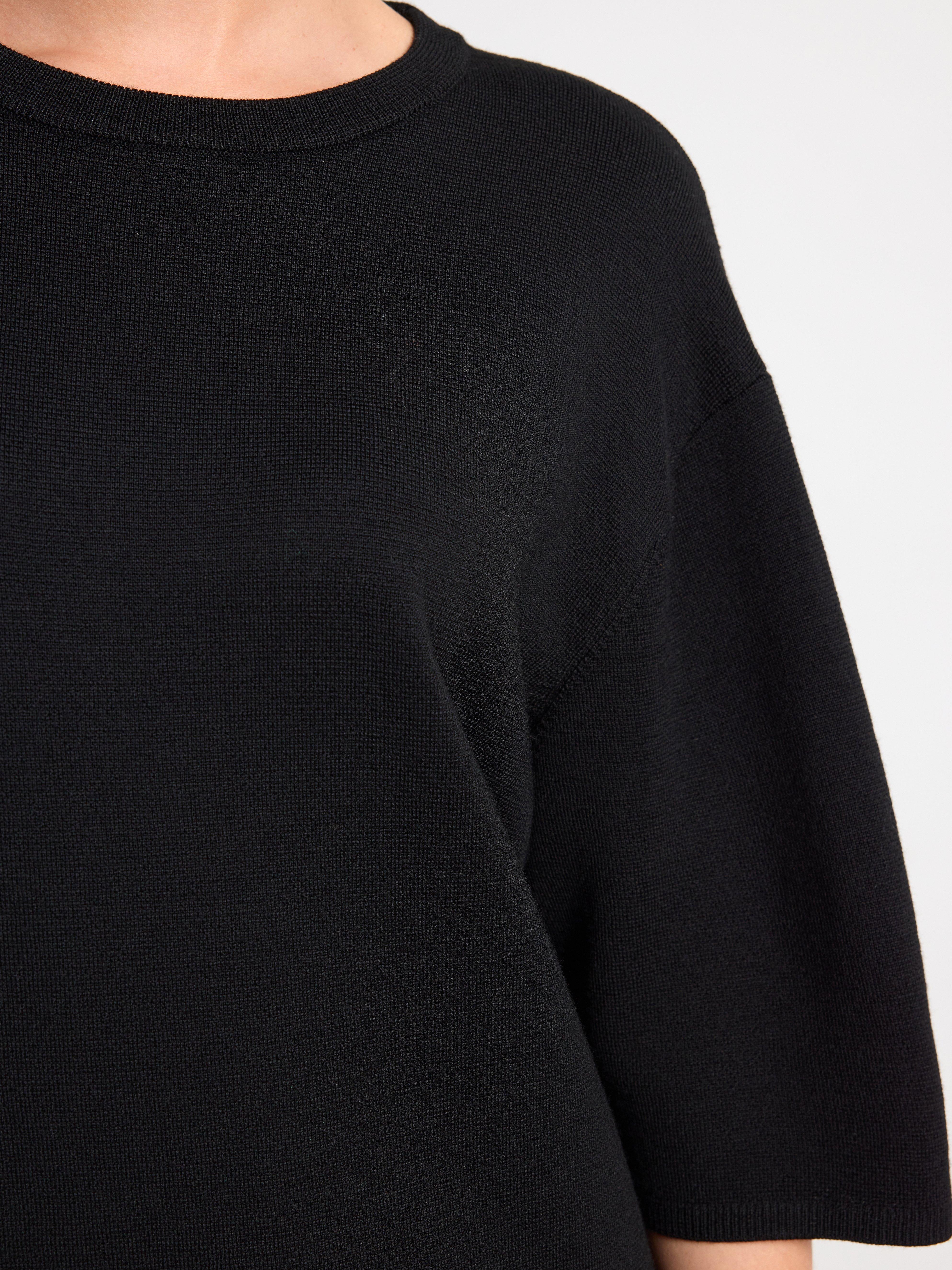 Knitted dress in merino wool Black