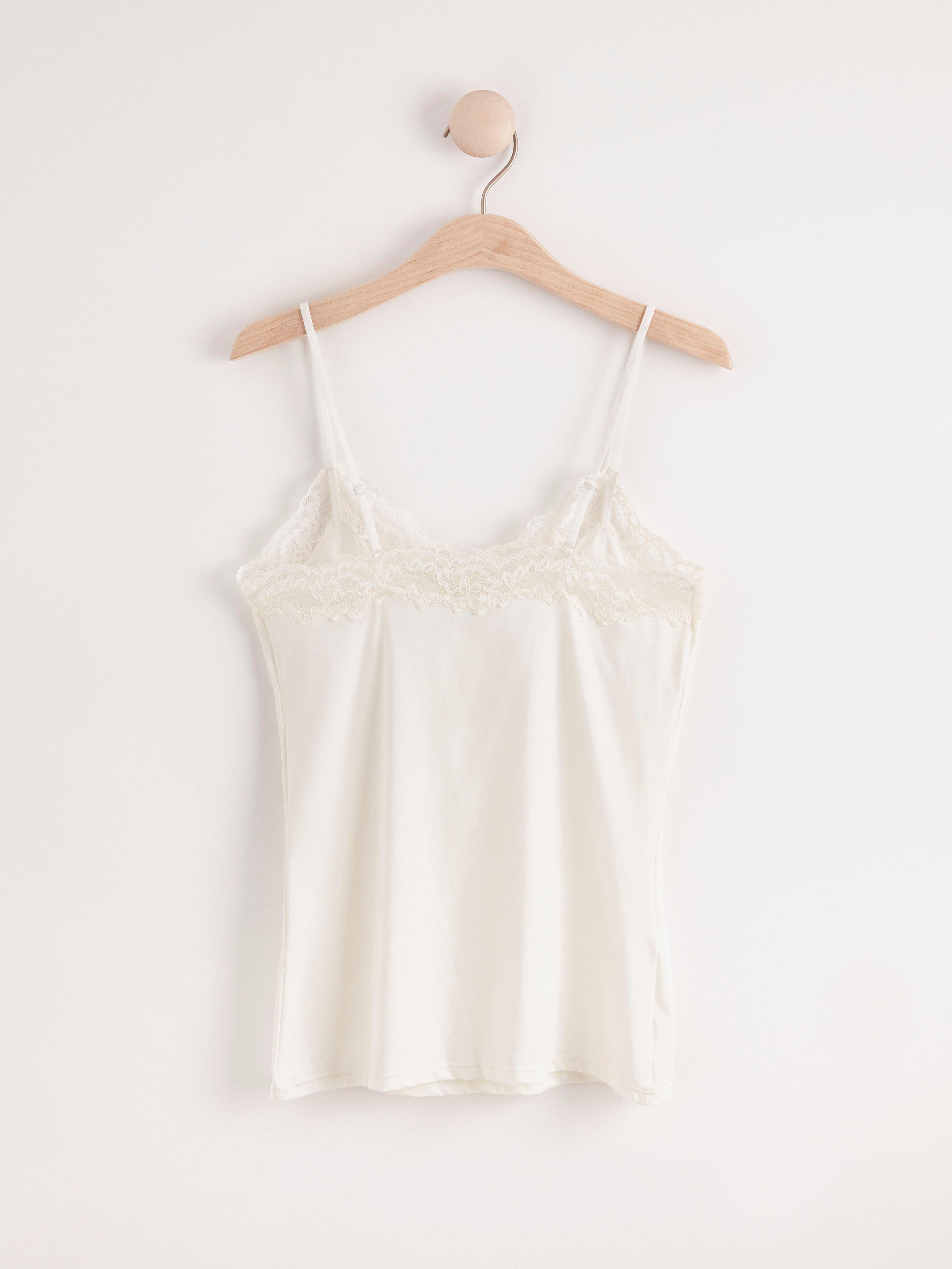Camisole with Lace Off White