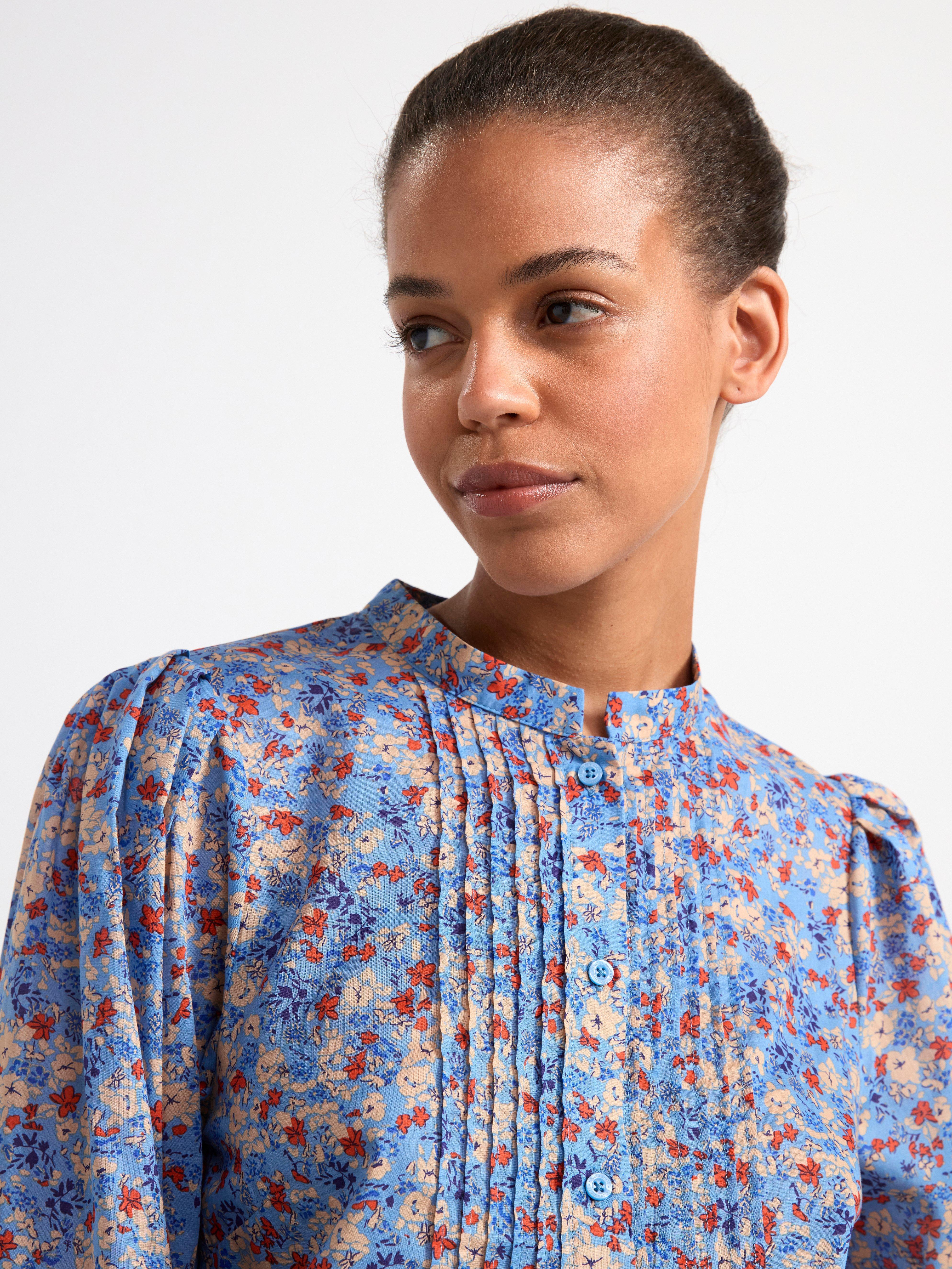 Blouse with flowerprint Light Blue