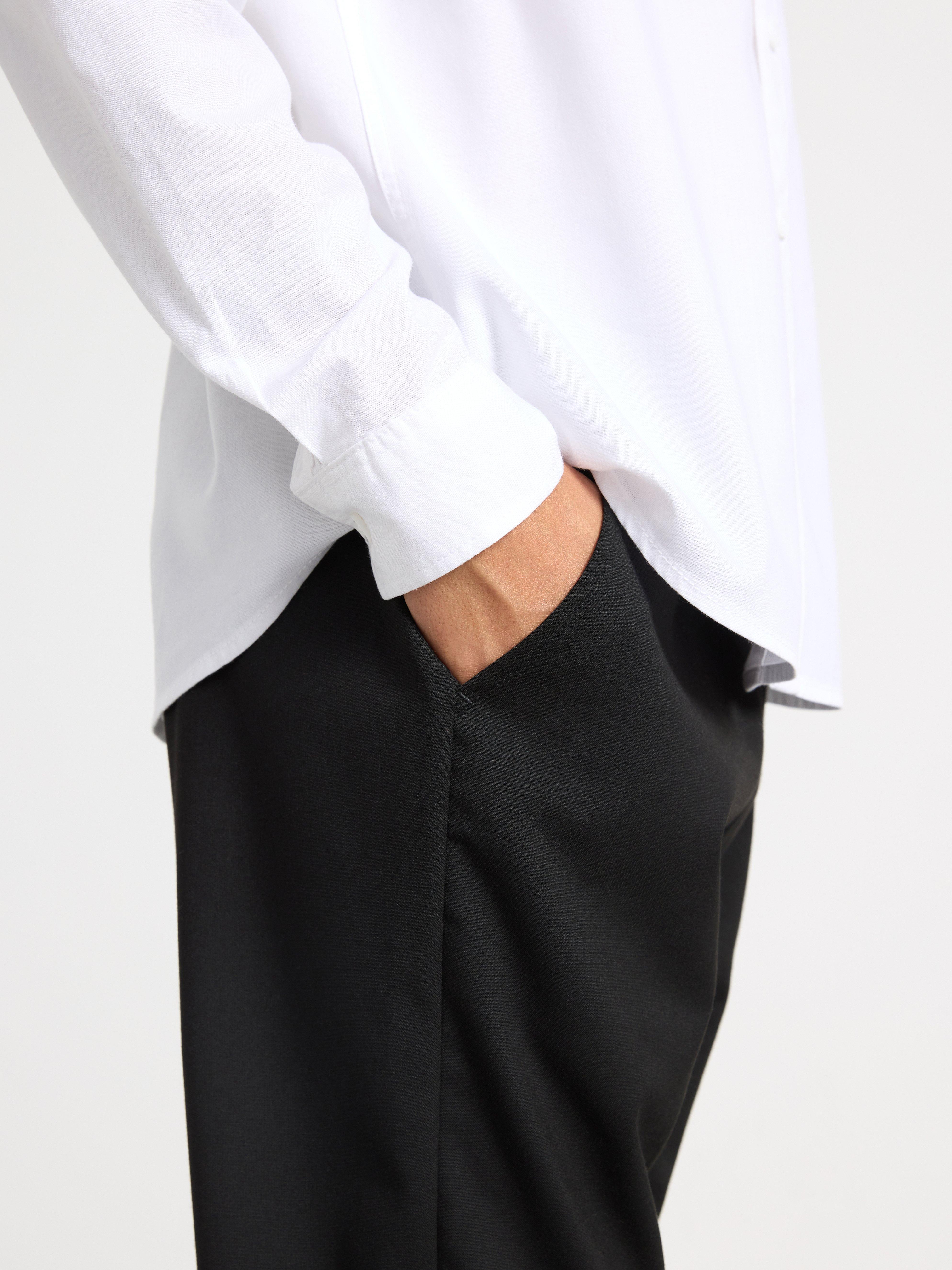 STAFFAN Straight regular waist trousers Black