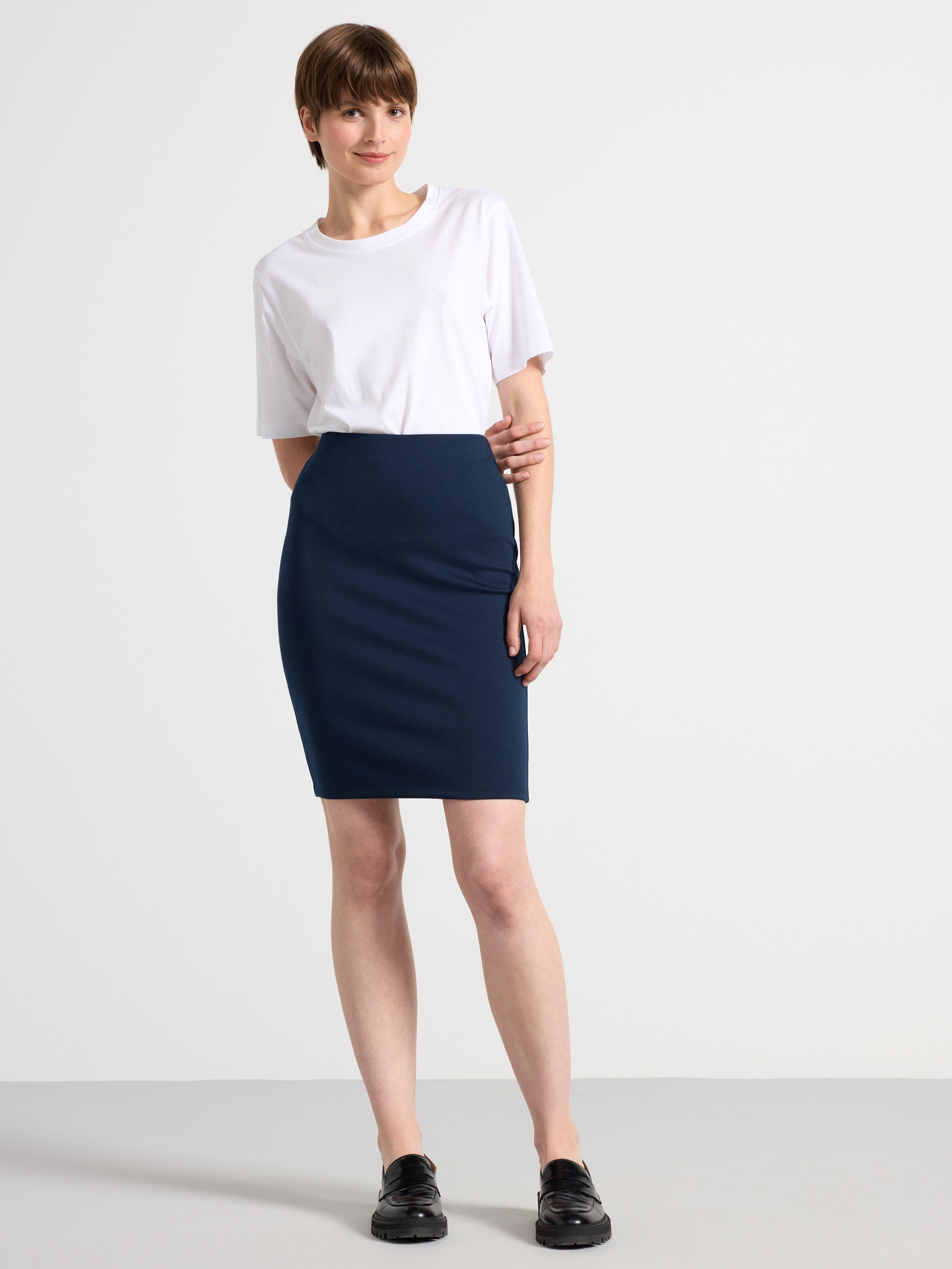 Jersey pencil skirt Navy