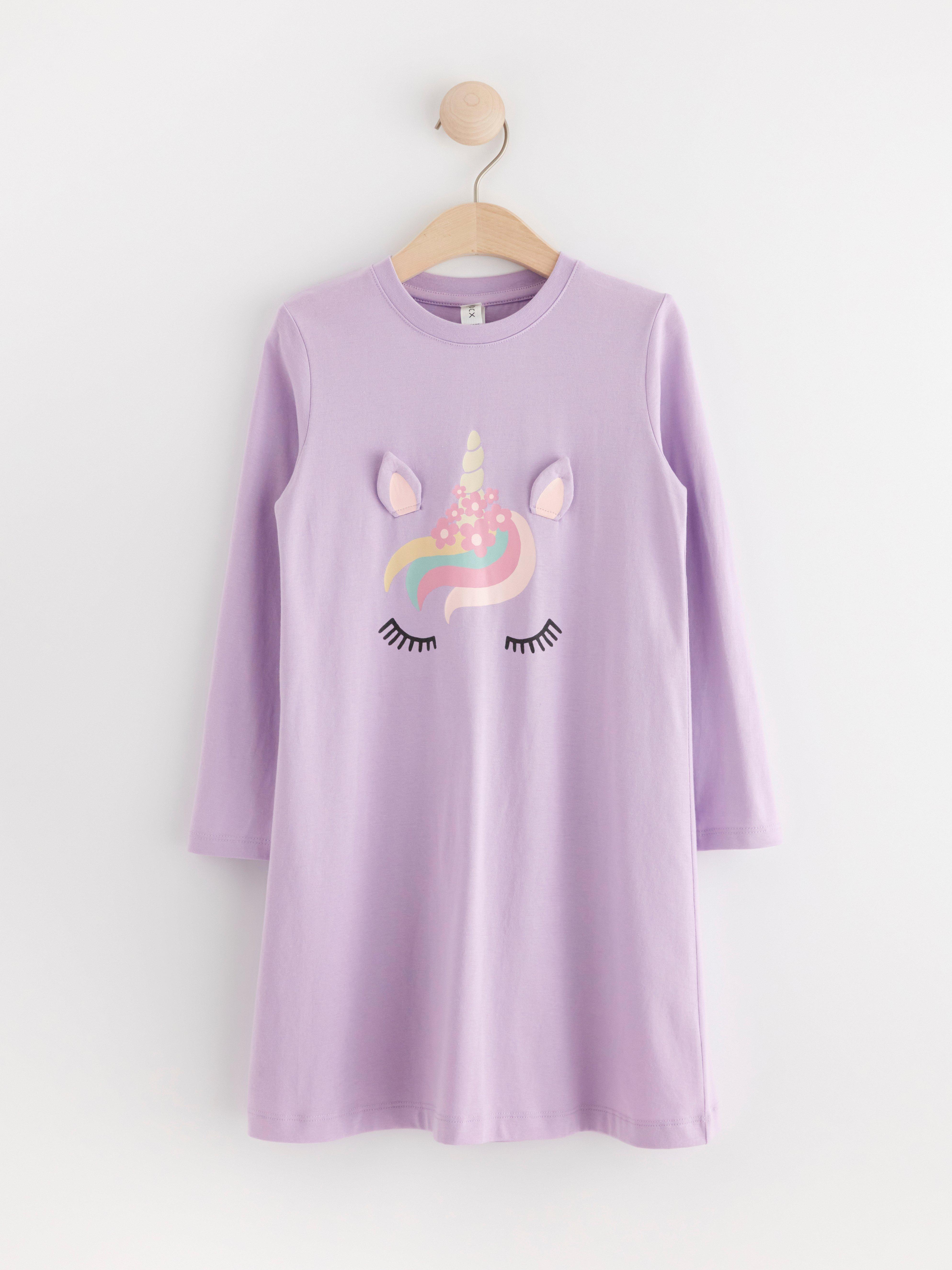 Night dress with unicorn Light Lilac
