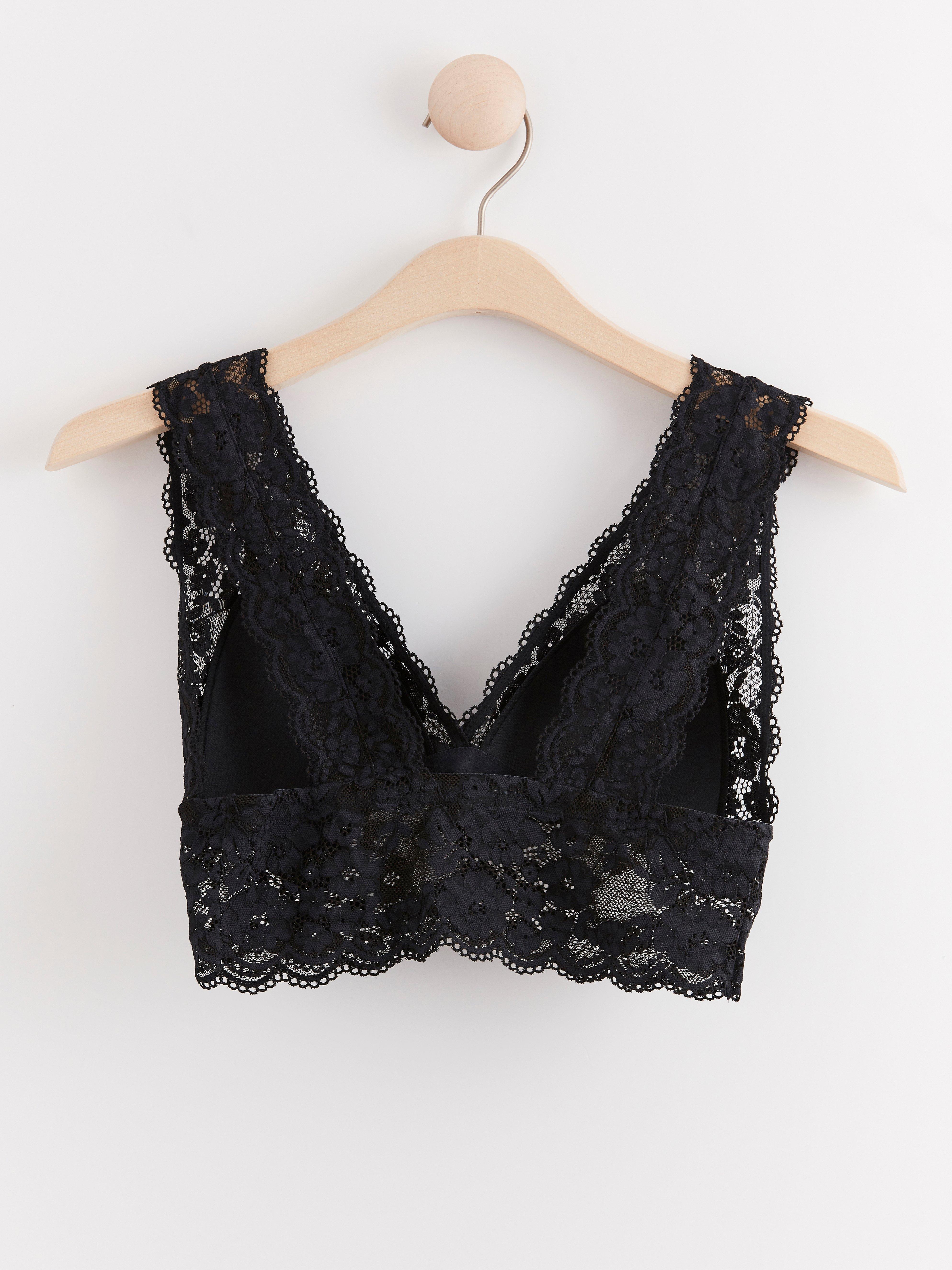 Bralette with lace Black